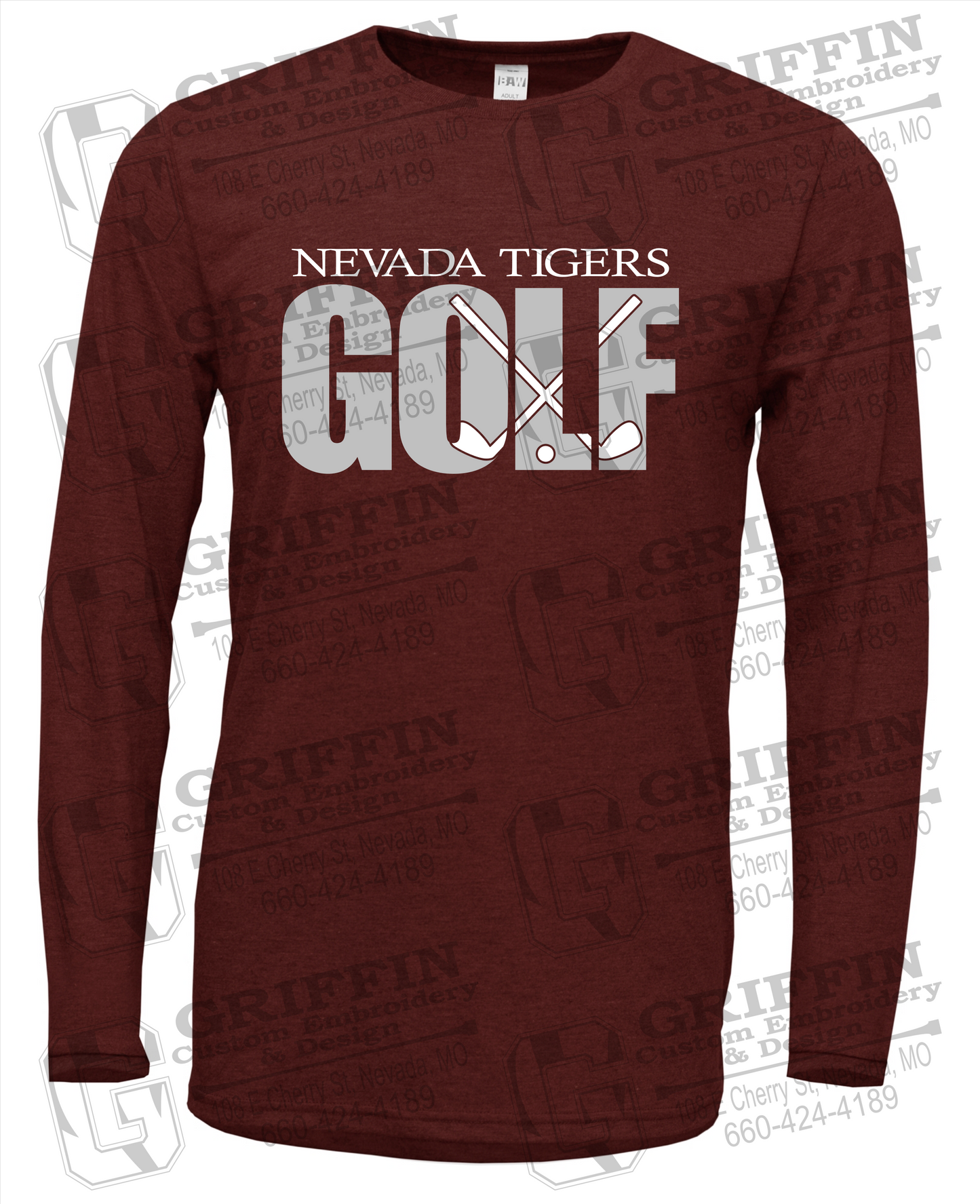 Soft-Tek Long Sleeve T-Shirt - Golf - Nevada Tigers 23-Y