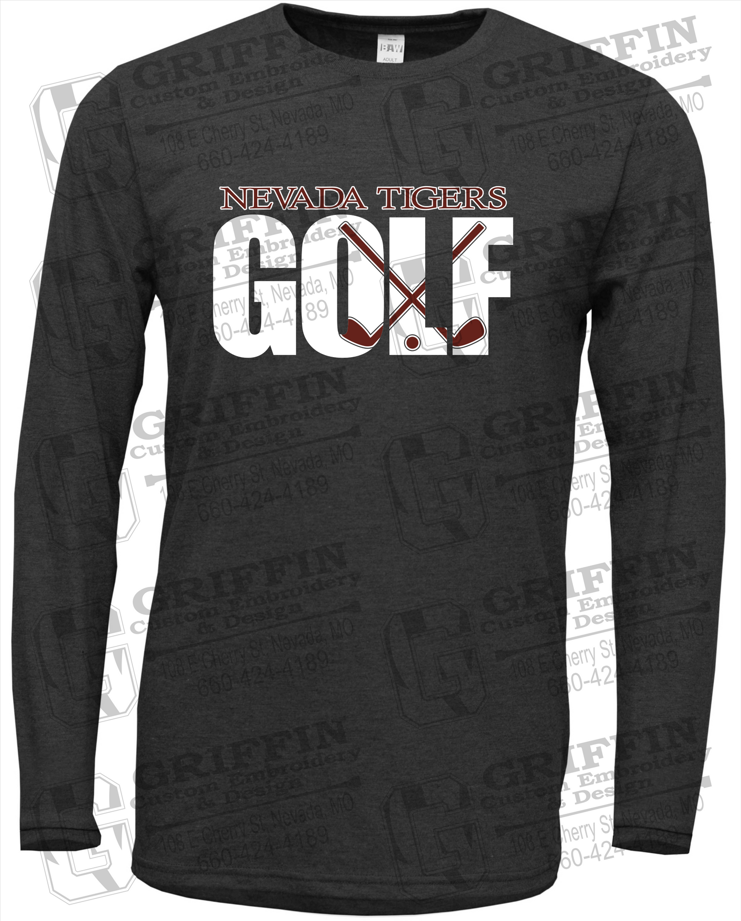 Soft-Tek Long Sleeve T-Shirt - Golf - Nevada Tigers 23-Y