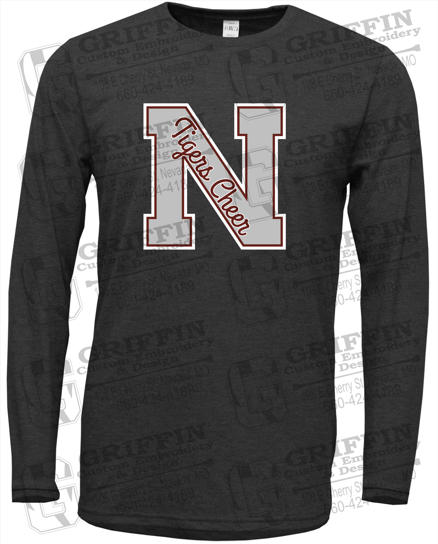 Soft-Tek Long Sleeve T-Shirt - Cheer - Nevada Tigers 23-Z