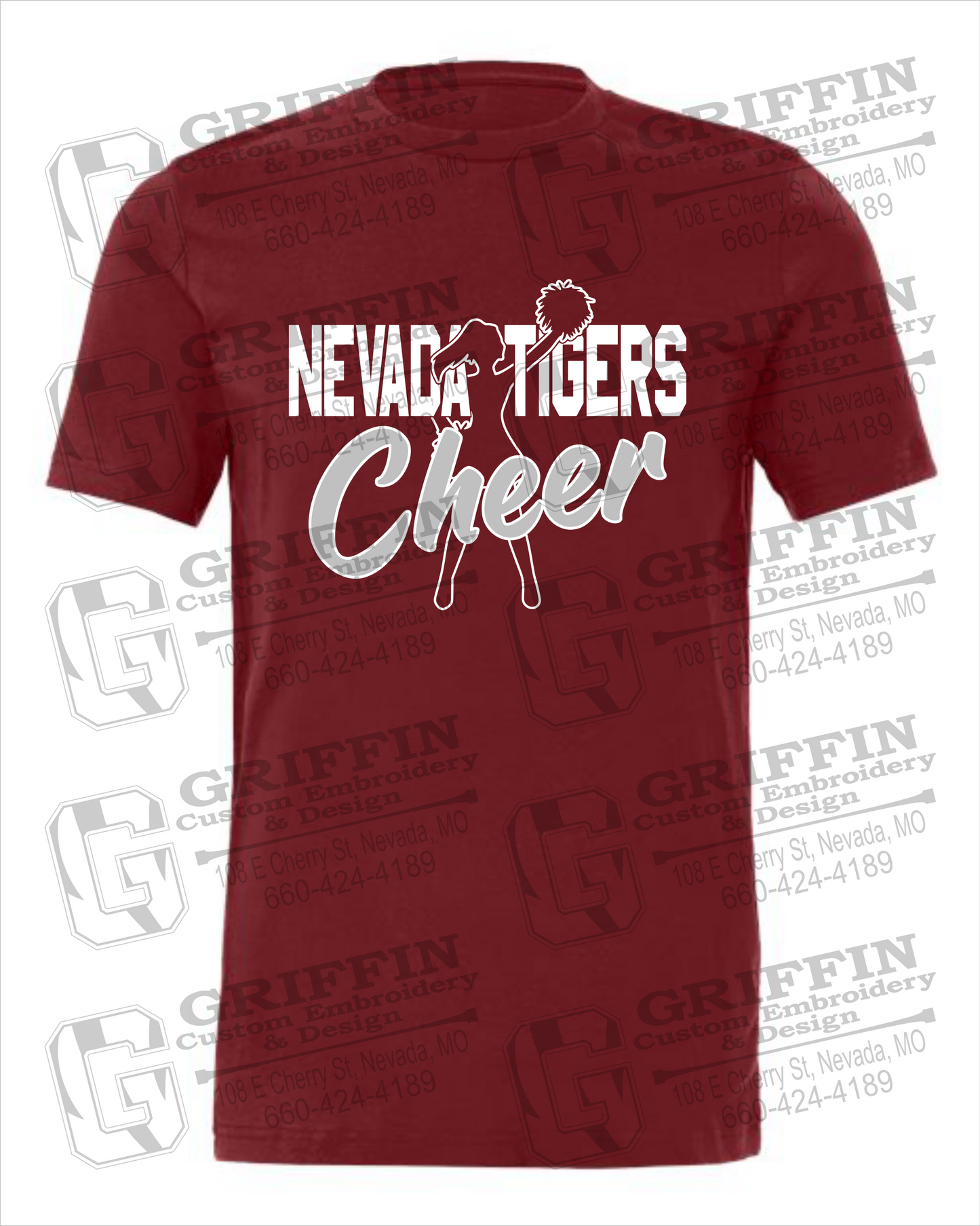 Nevada Tigers 24-A 100% Cotton Short Sleeve T-Shirt - Cheer