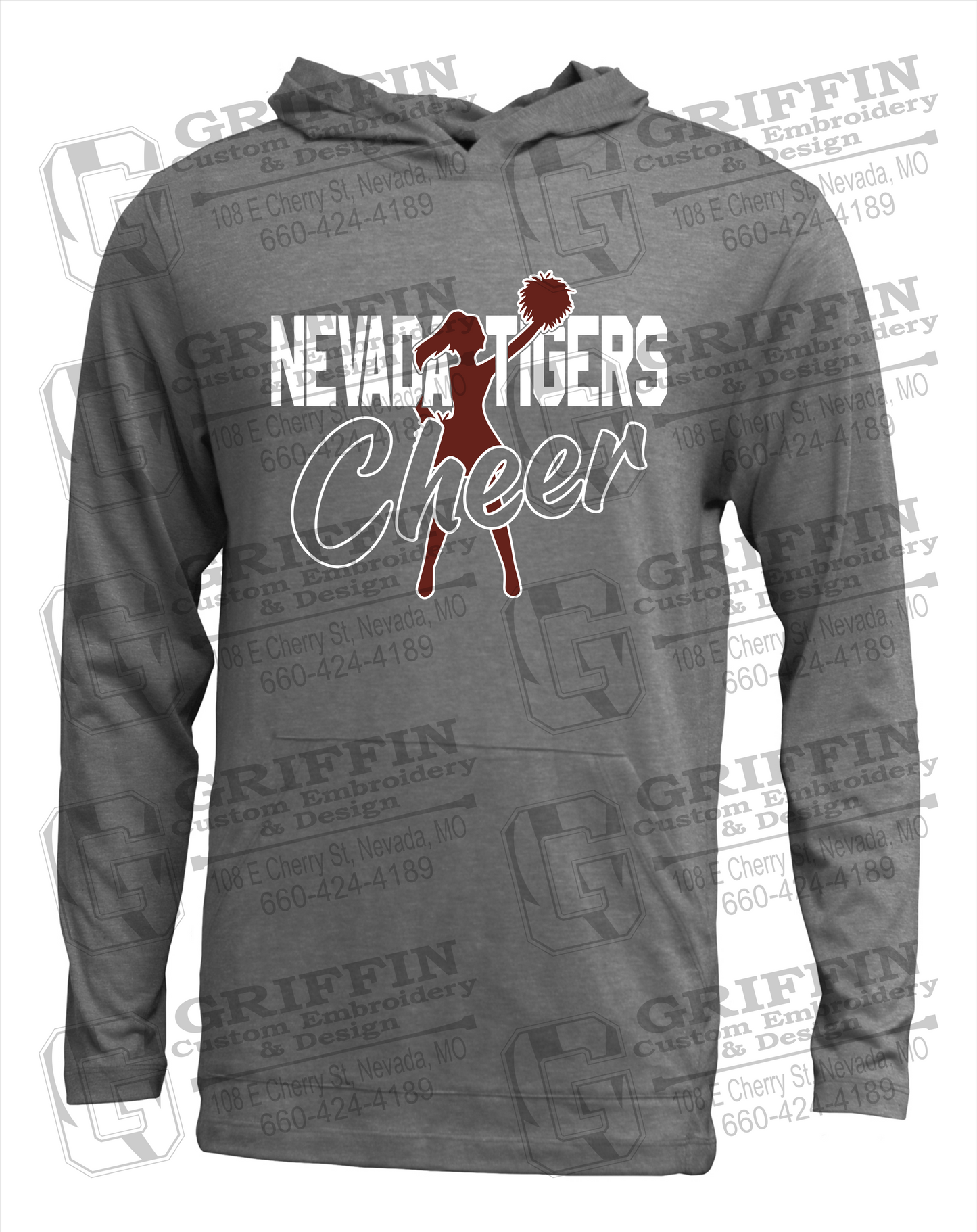 Soft-Tek T-Shirt Hoodie - Cheer - Nevada Tigers 24-A