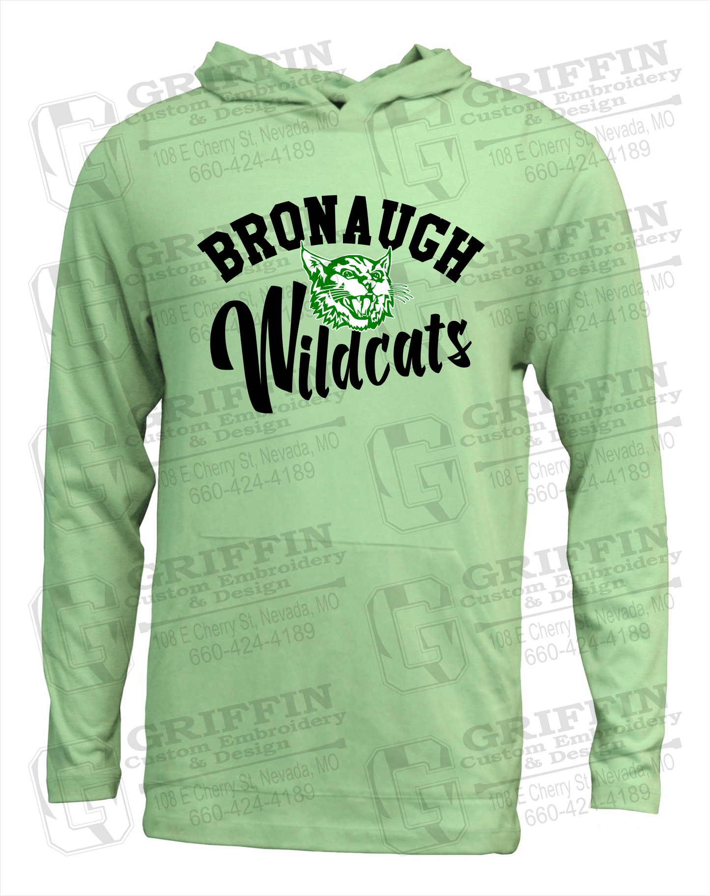 Soft-Tek T-Shirt Hoodie - Bronaugh Wildcats 24-A