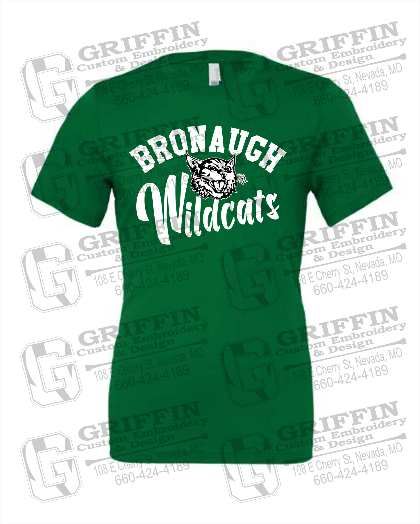 Bronaugh Wildcats 24-A 100% Cotton Short Sleeve T-Shirt