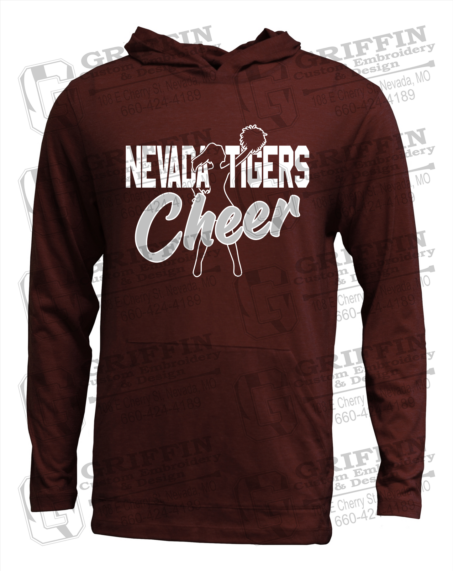 Soft-Tek T-Shirt Hoodie - Cheer - Nevada Tigers 24-A