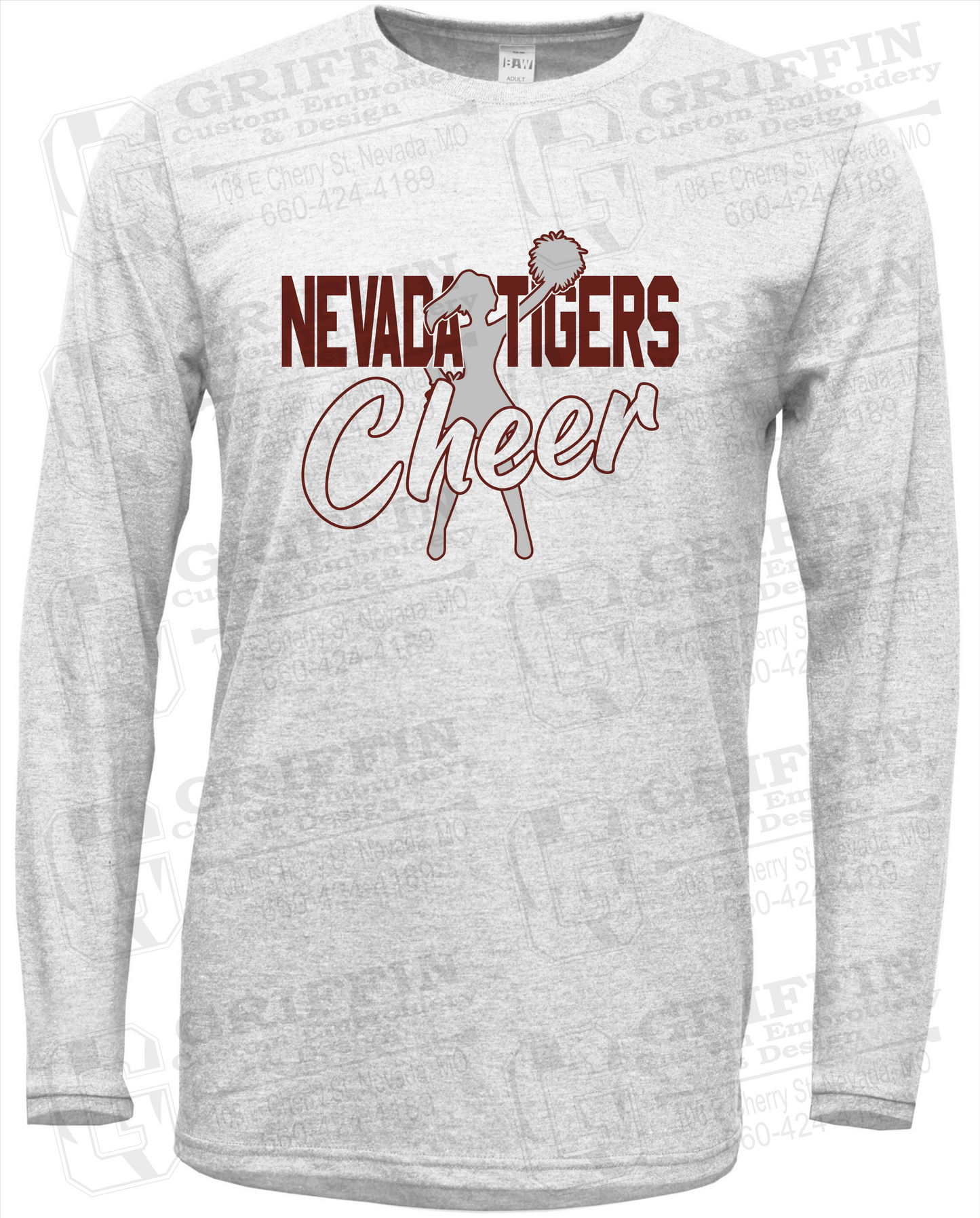 Soft-Tek Long Sleeve T-Shirt - Cheer - Nevada Tigers 24-A