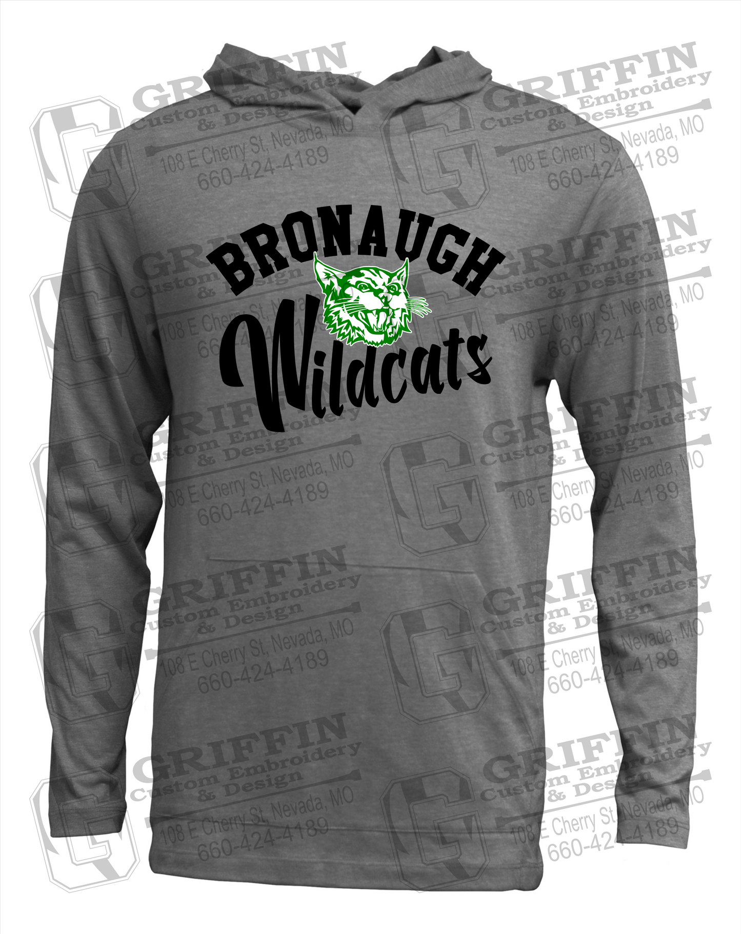 Soft-Tek T-Shirt Hoodie - Bronaugh Wildcats 24-A