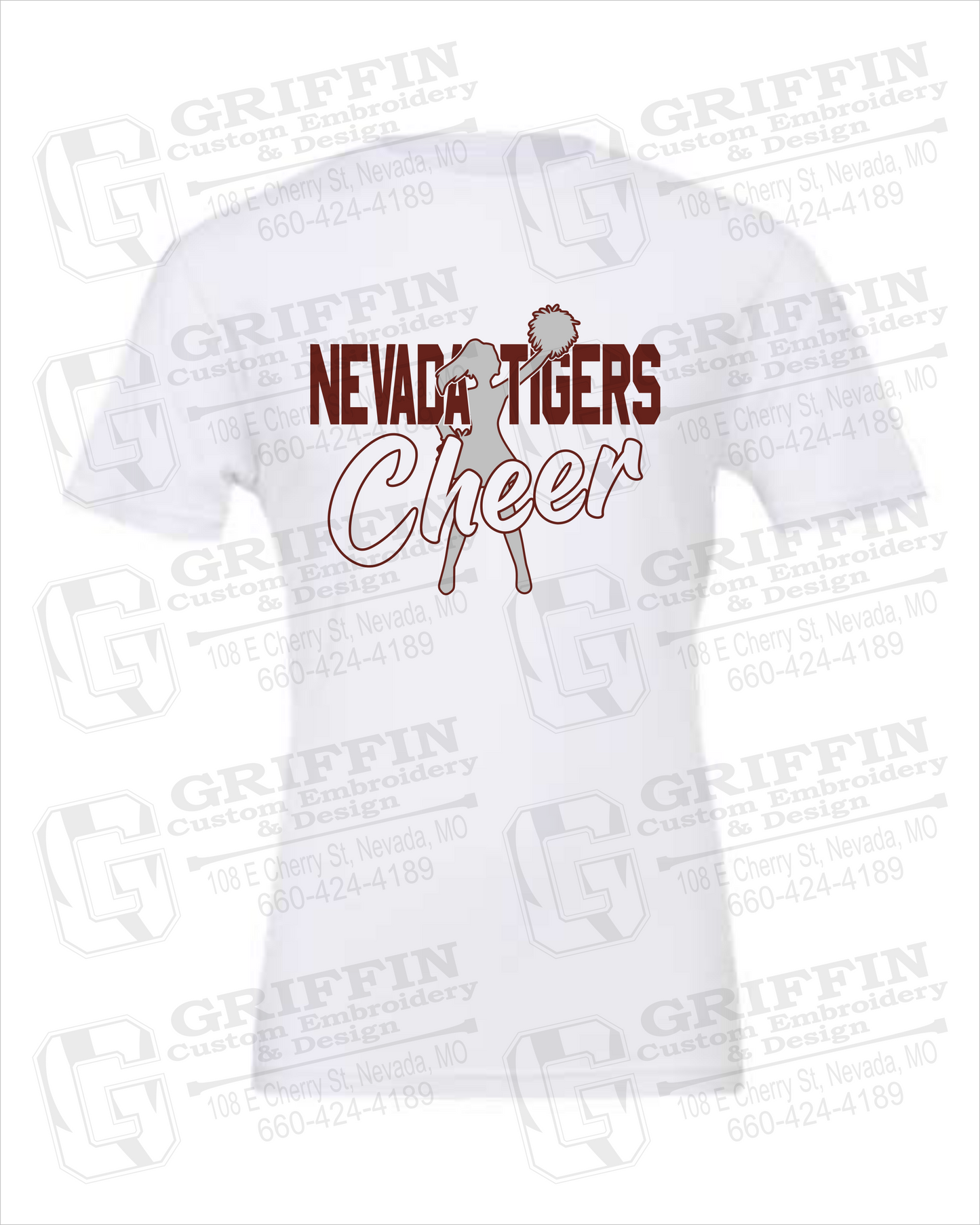 Nevada Tigers 24-A 100% Cotton Short Sleeve T-Shirt - Cheer