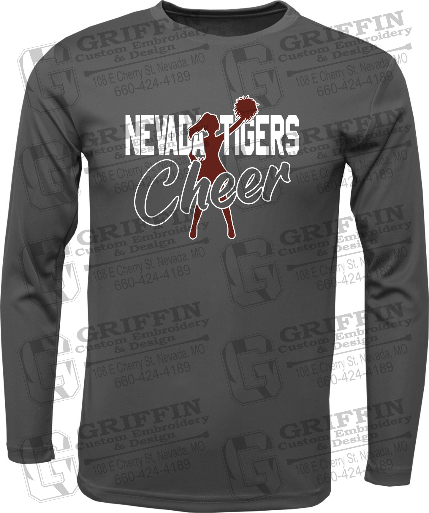 Toddler Dry-Fit Long Sleeve T-Shirt - Cheer - Nevada Tigers 24-A