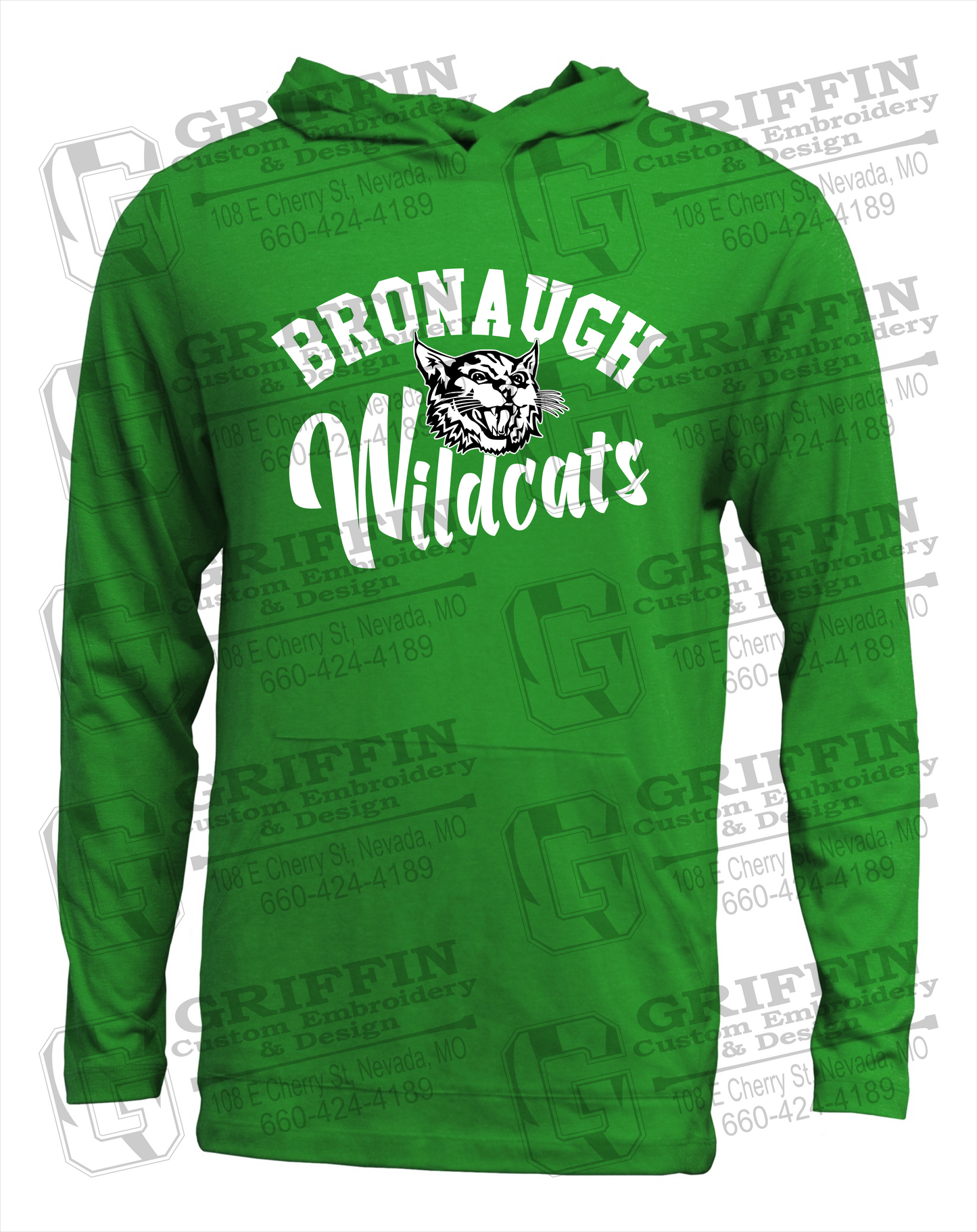 Soft-Tek T-Shirt Hoodie - Bronaugh Wildcats 24-A