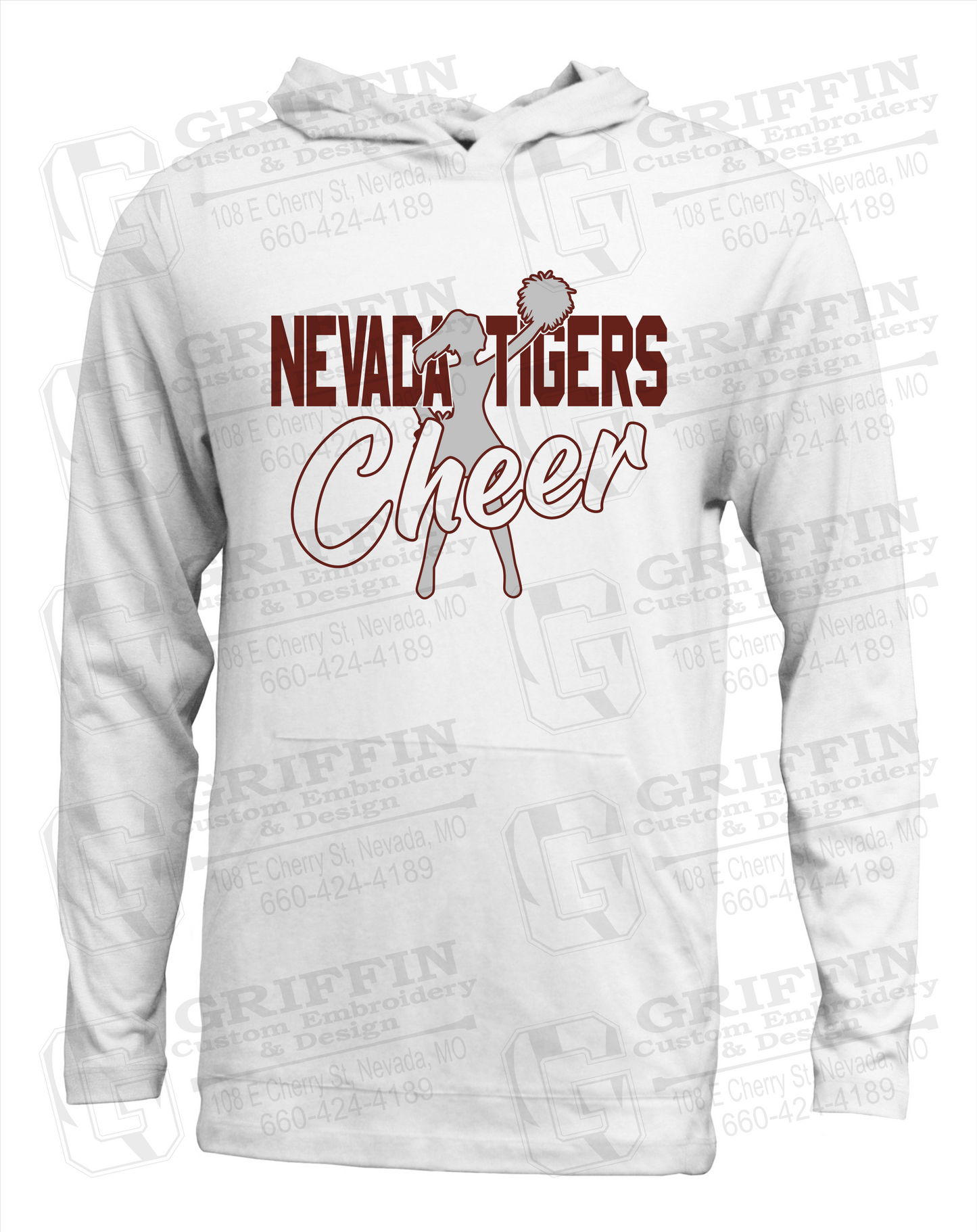 Soft-Tek T-Shirt Hoodie - Cheer - Nevada Tigers 24-A