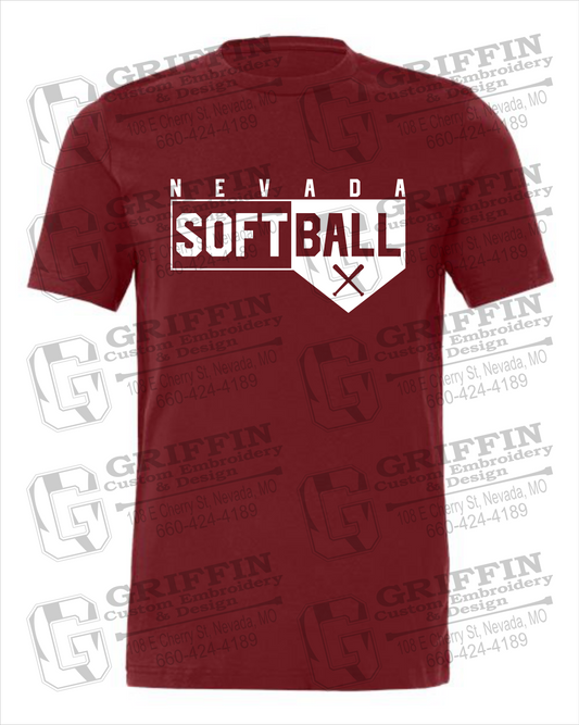 Nevada Tigers 24-B 100% Cotton Short Sleeve T-Shirt - Softball