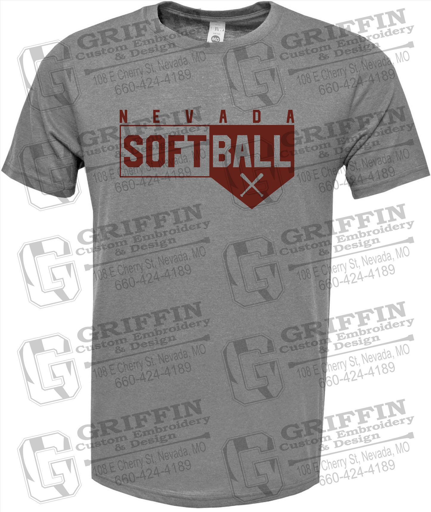 Soft-Tek Short Sleeve T-Shirt - Softball - Nevada Tigers 24-B