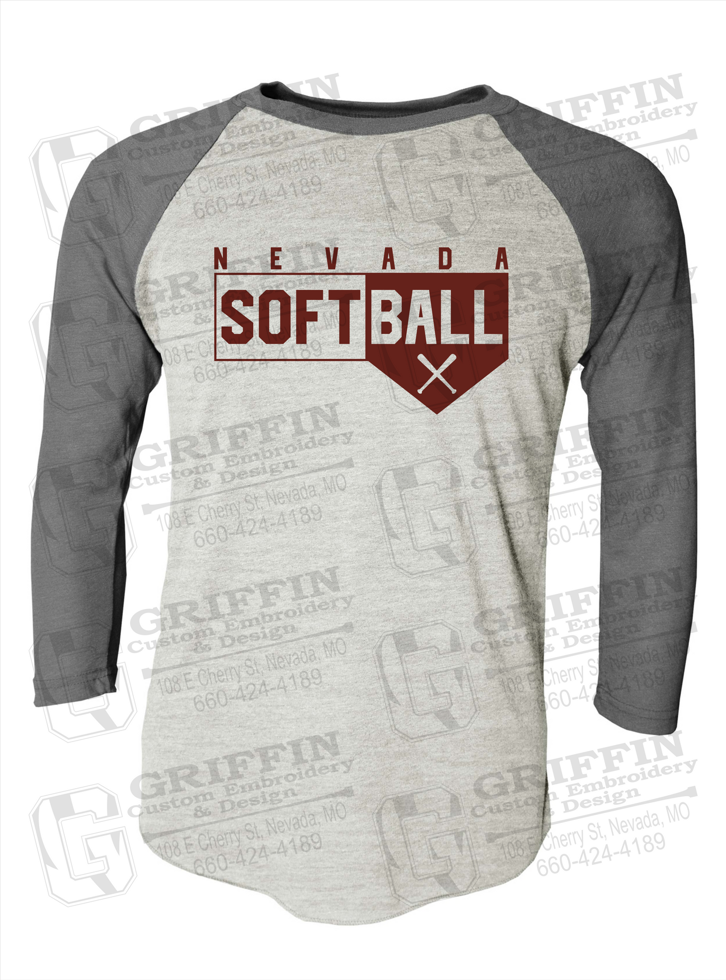 Tri-Blend Raglan Sleeve T-Shirt - Softball - Nevada Tigers 24-B