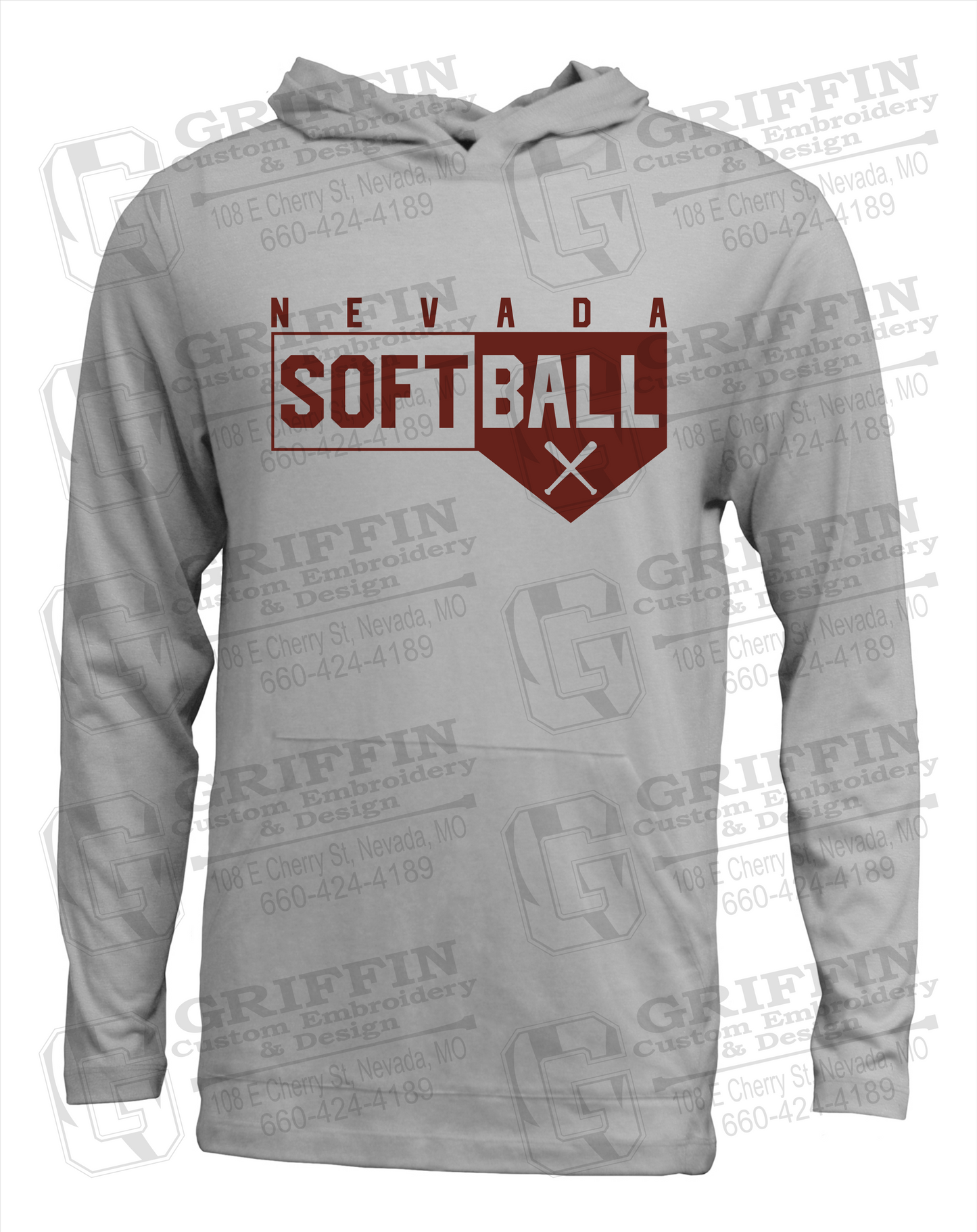 Soft-Tek T-Shirt Hoodie - Softball - Nevada Tigers 24-B