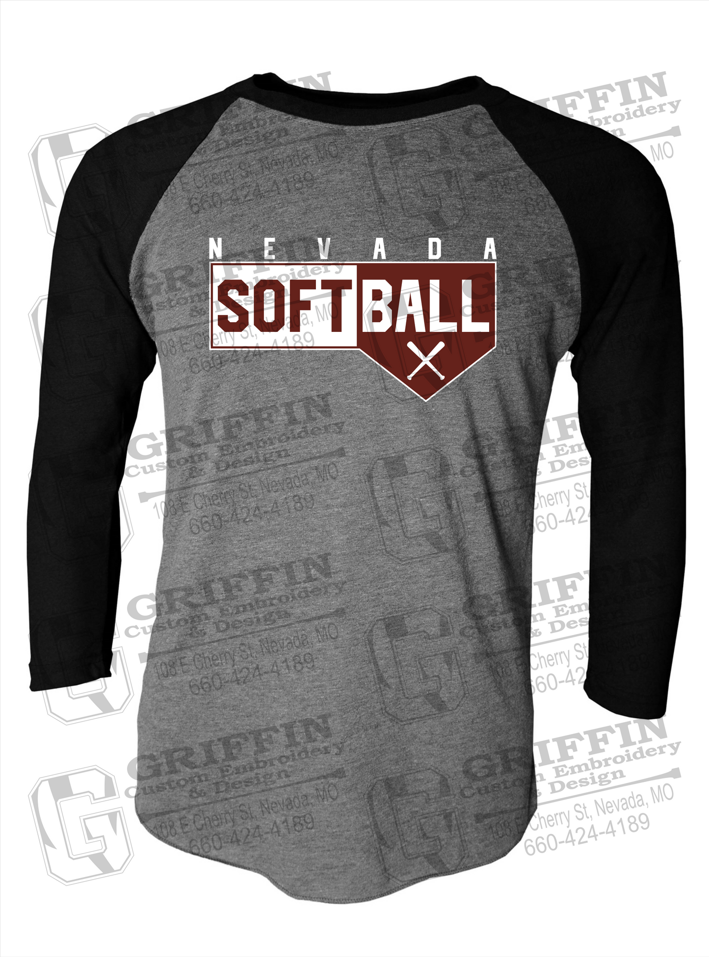 Tri-Blend Raglan Sleeve T-Shirt - Softball - Nevada Tigers 24-B