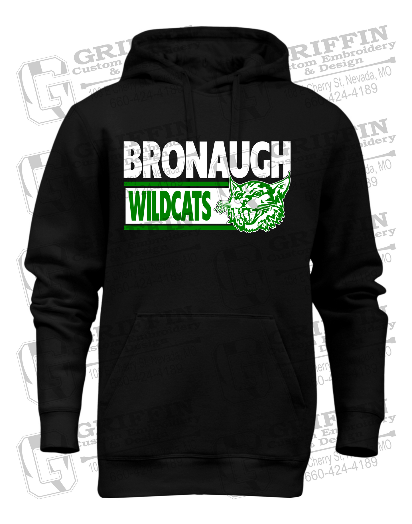Bronaugh Wildcats 24-B Heavyweight Hoodie