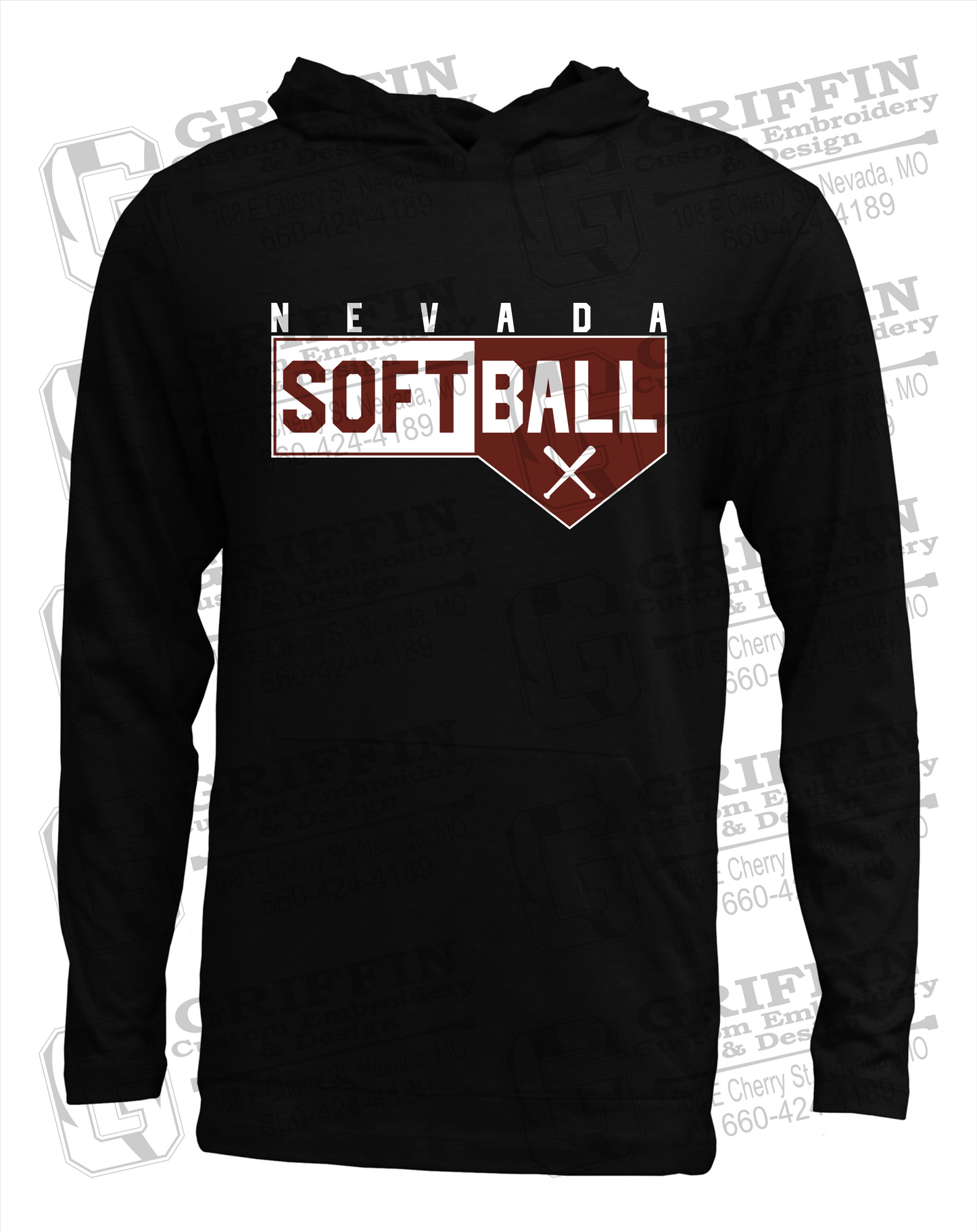 Soft-Tek T-Shirt Hoodie - Softball - Nevada Tigers 24-B