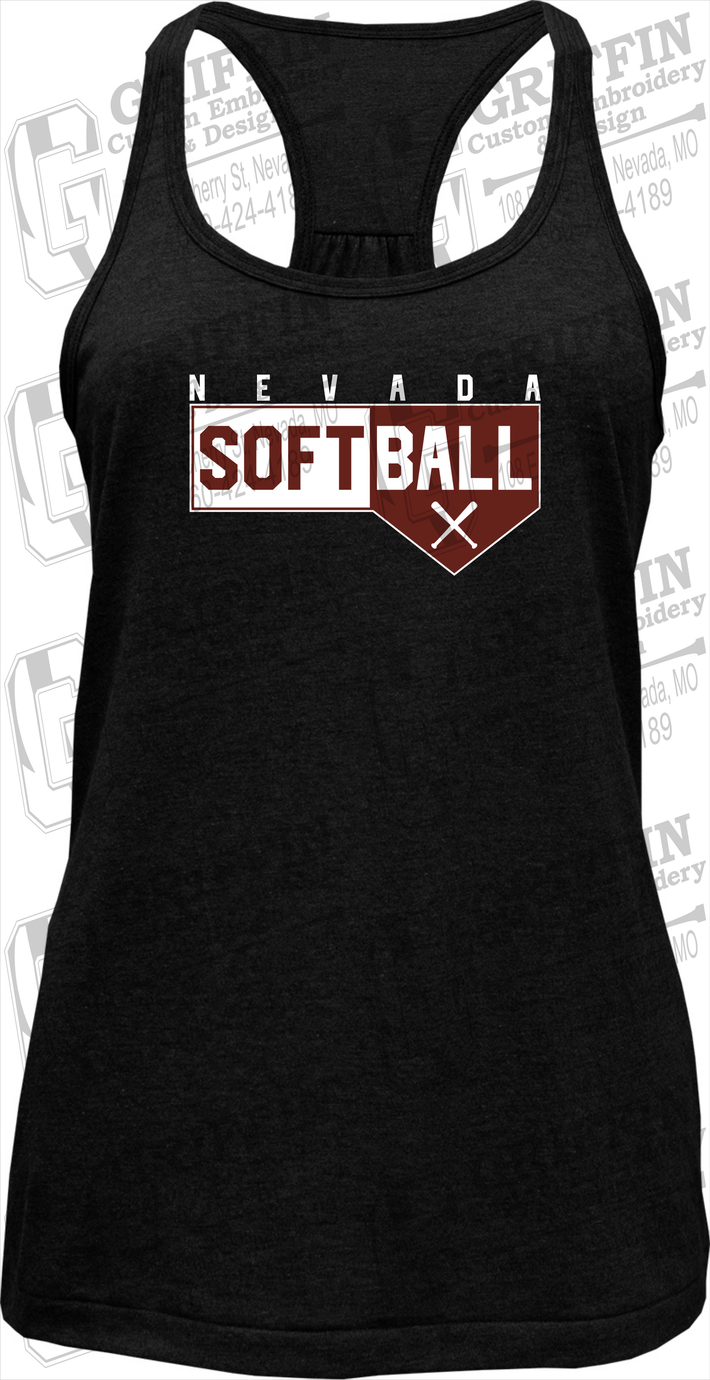 Womens Tri-Blend Tank Top - Softball - Nevada Tigers 24-B