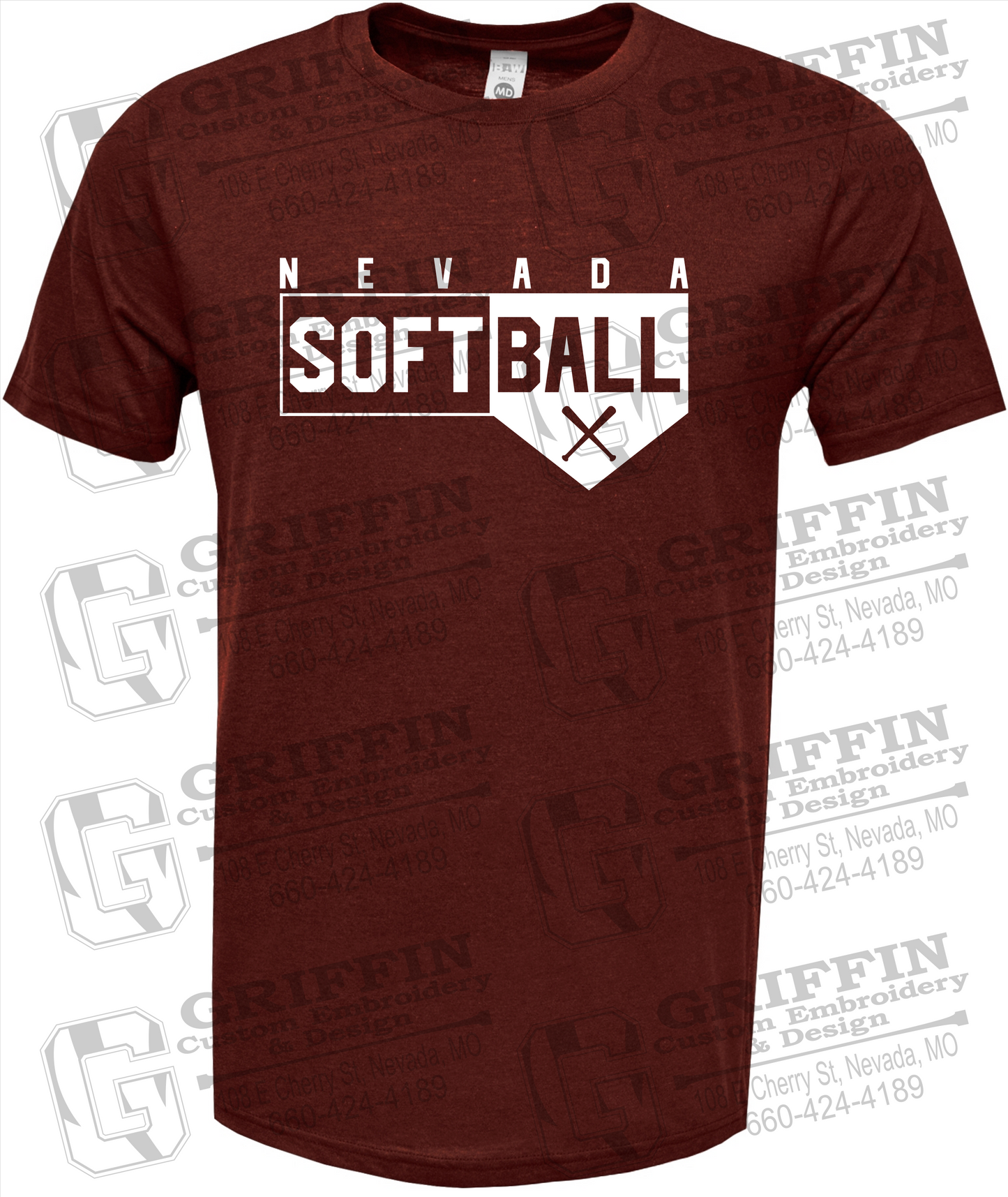 Soft-Tek Short Sleeve T-Shirt - Softball - Nevada Tigers 24-B