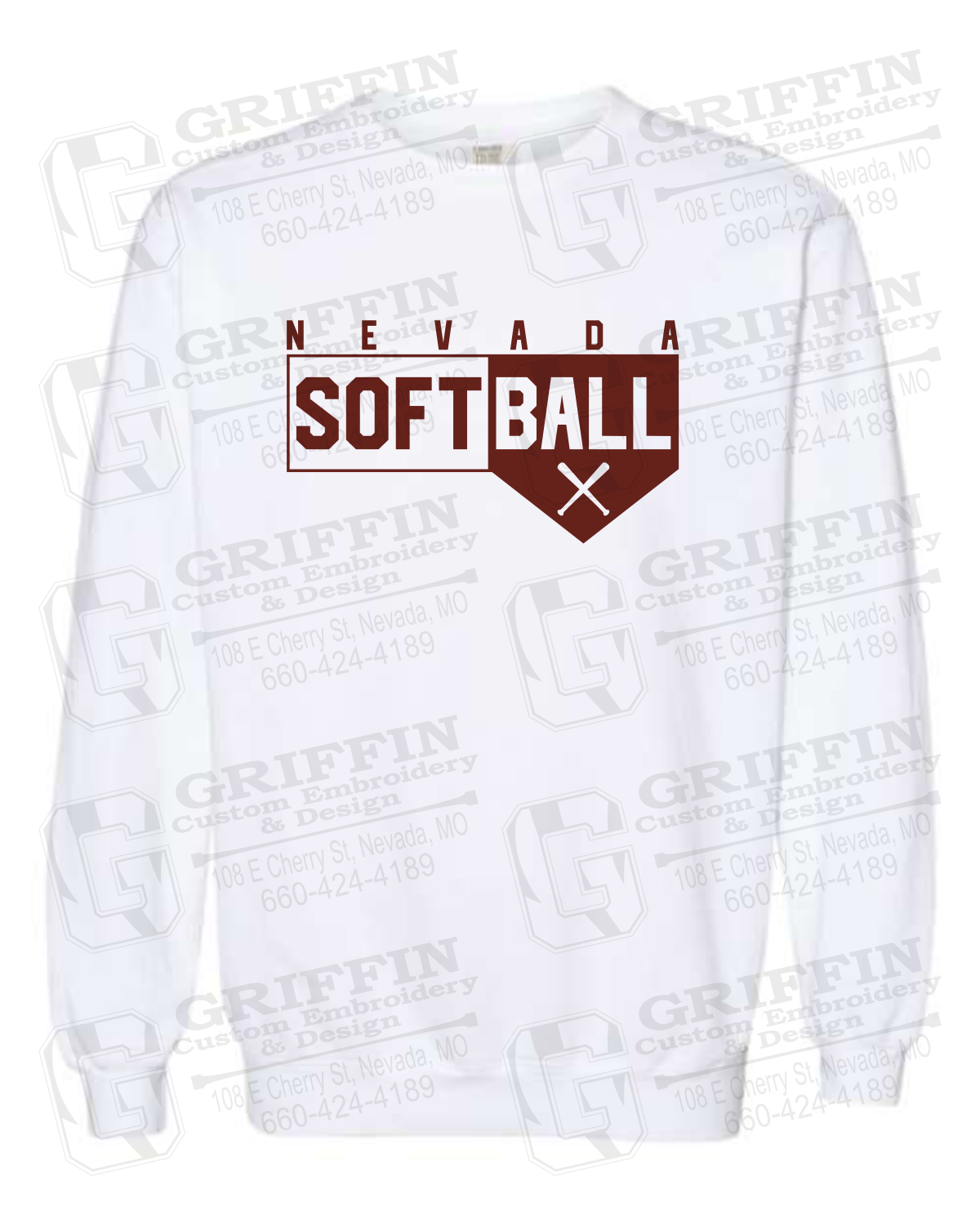 Comfort Colors Crewneck Sweatshirt - Softball - Nevada Tigers 24-B