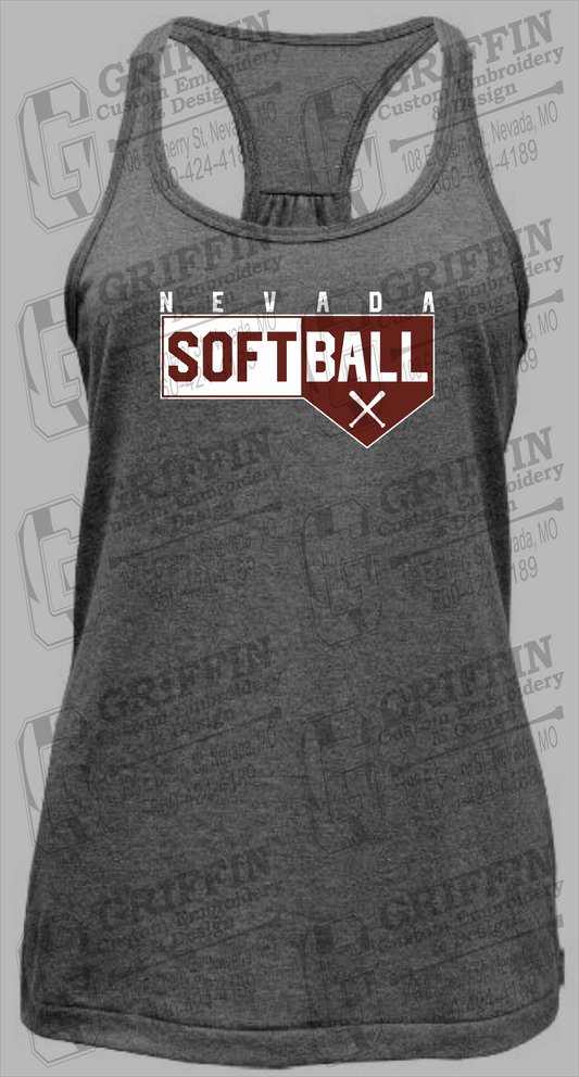 Womens Tri-Blend Tank Top - Softball - Nevada Tigers 24-B