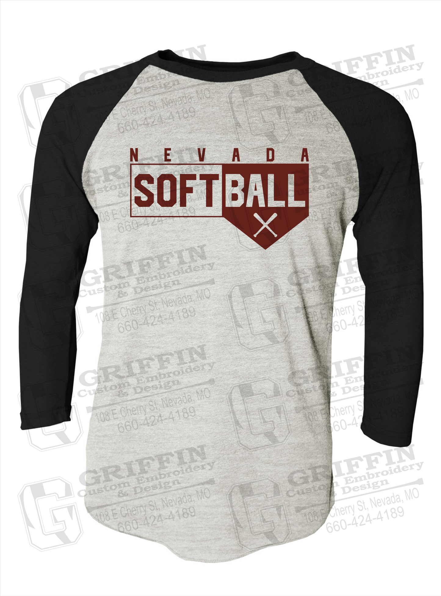 Tri-Blend Raglan Sleeve T-Shirt - Softball - Nevada Tigers 24-B