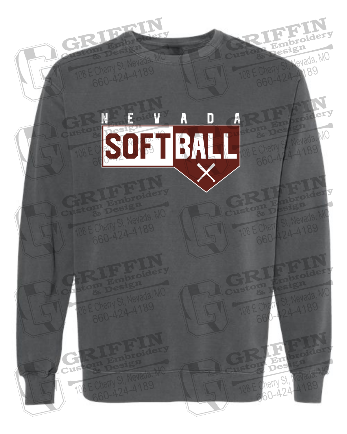 Comfort Colors Crewneck Sweatshirt - Softball - Nevada Tigers 24-B