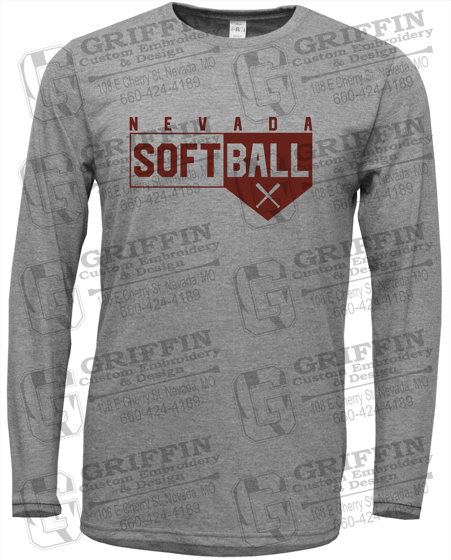 Soft-Tek Long Sleeve T-Shirt - Softball - Nevada Tigers 24-B
