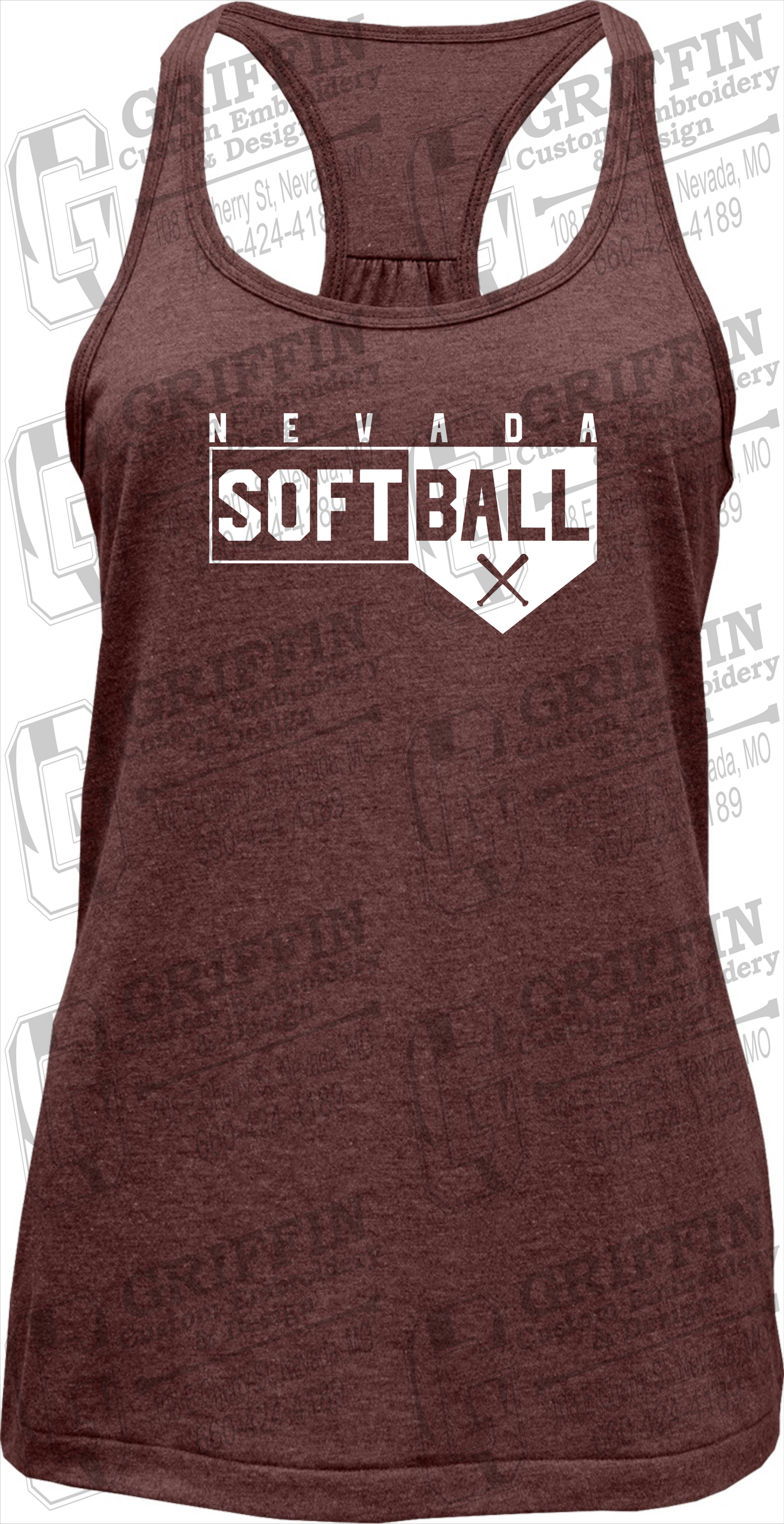 Womens Tri-Blend Tank Top - Softball - Nevada Tigers 24-B