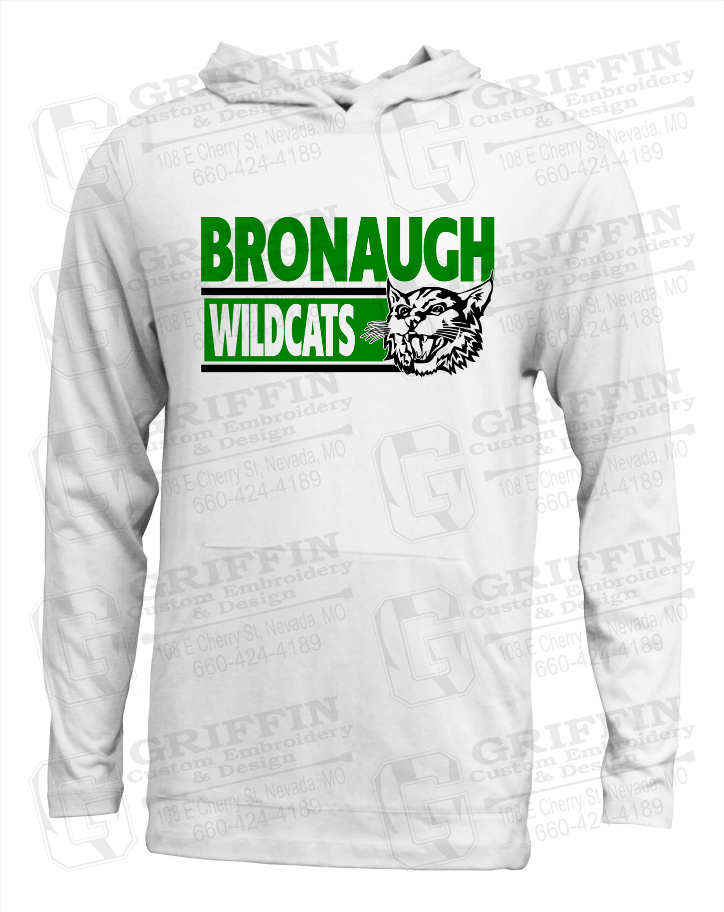 Soft-Tek T-Shirt Hoodie - Bronaugh Wildcats 24-B