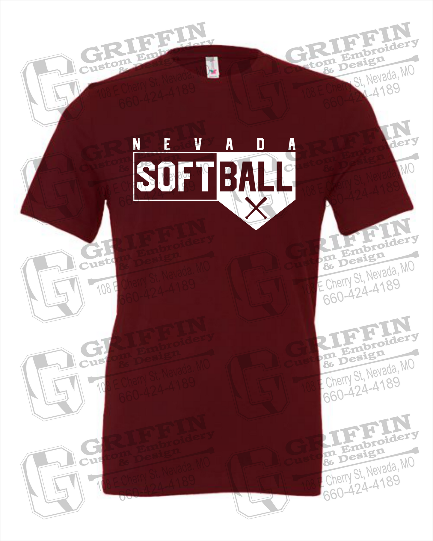 Nevada Tigers 24-B 100% Cotton Short Sleeve T-Shirt - Softball