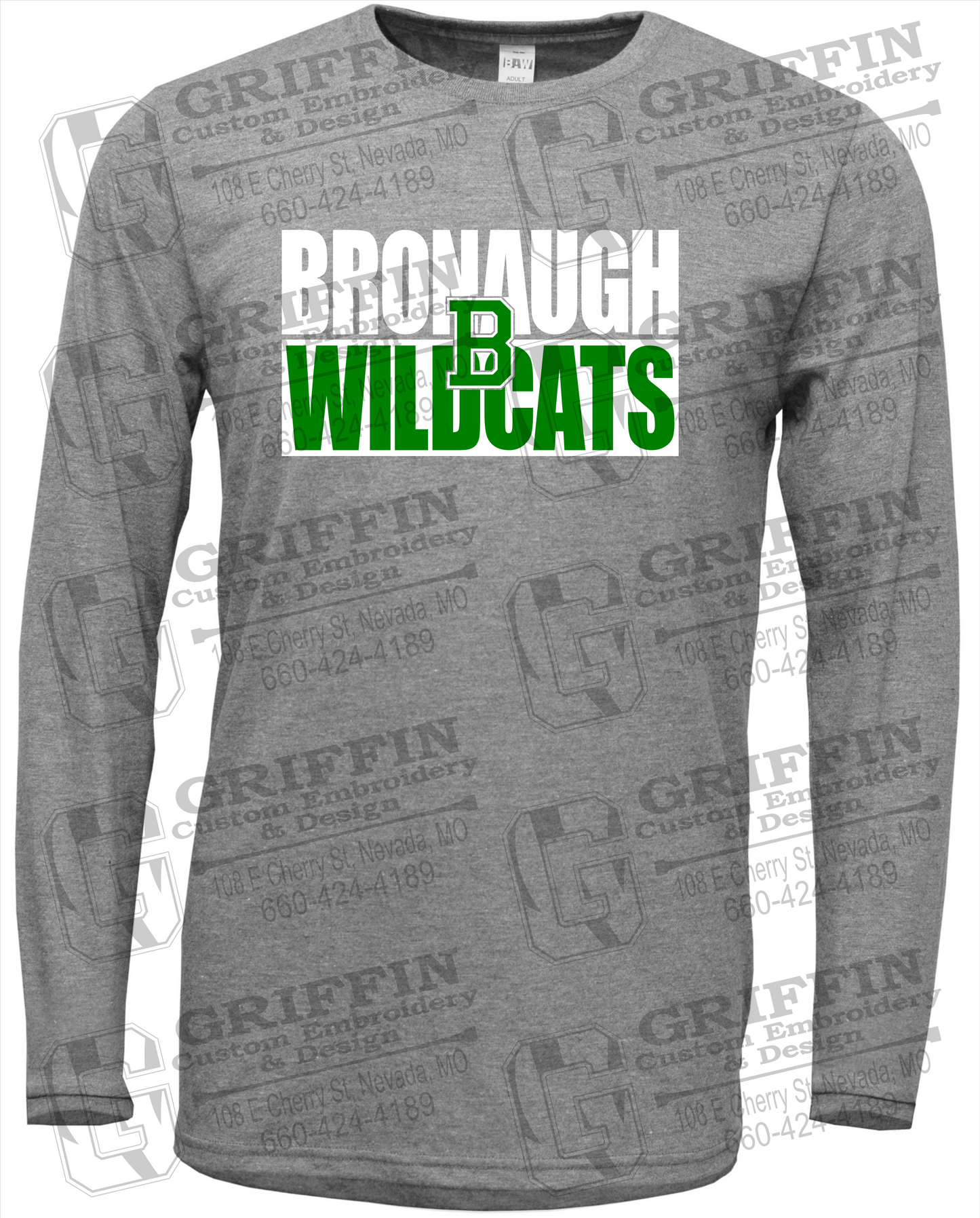 Soft-Tek Long Sleeve T-Shirt - Bronaugh Wildcats 24-C