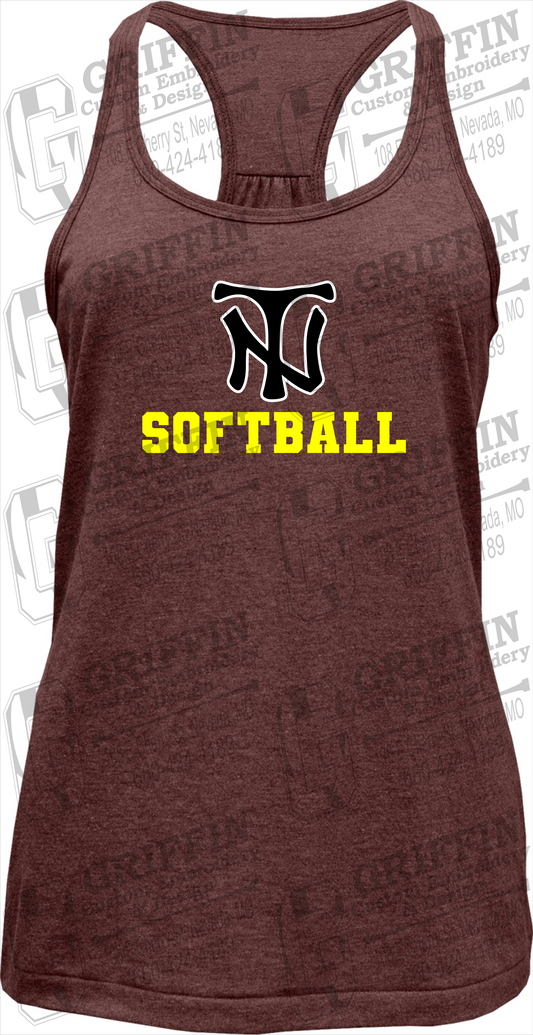 Womens Tri-Blend Tank Top - Softball - Nevada Tigers 24-C