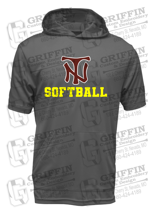 Dry-Fit Short Sleeve T-Shirt Hoodie - Softball - Nevada Tigers 24-C