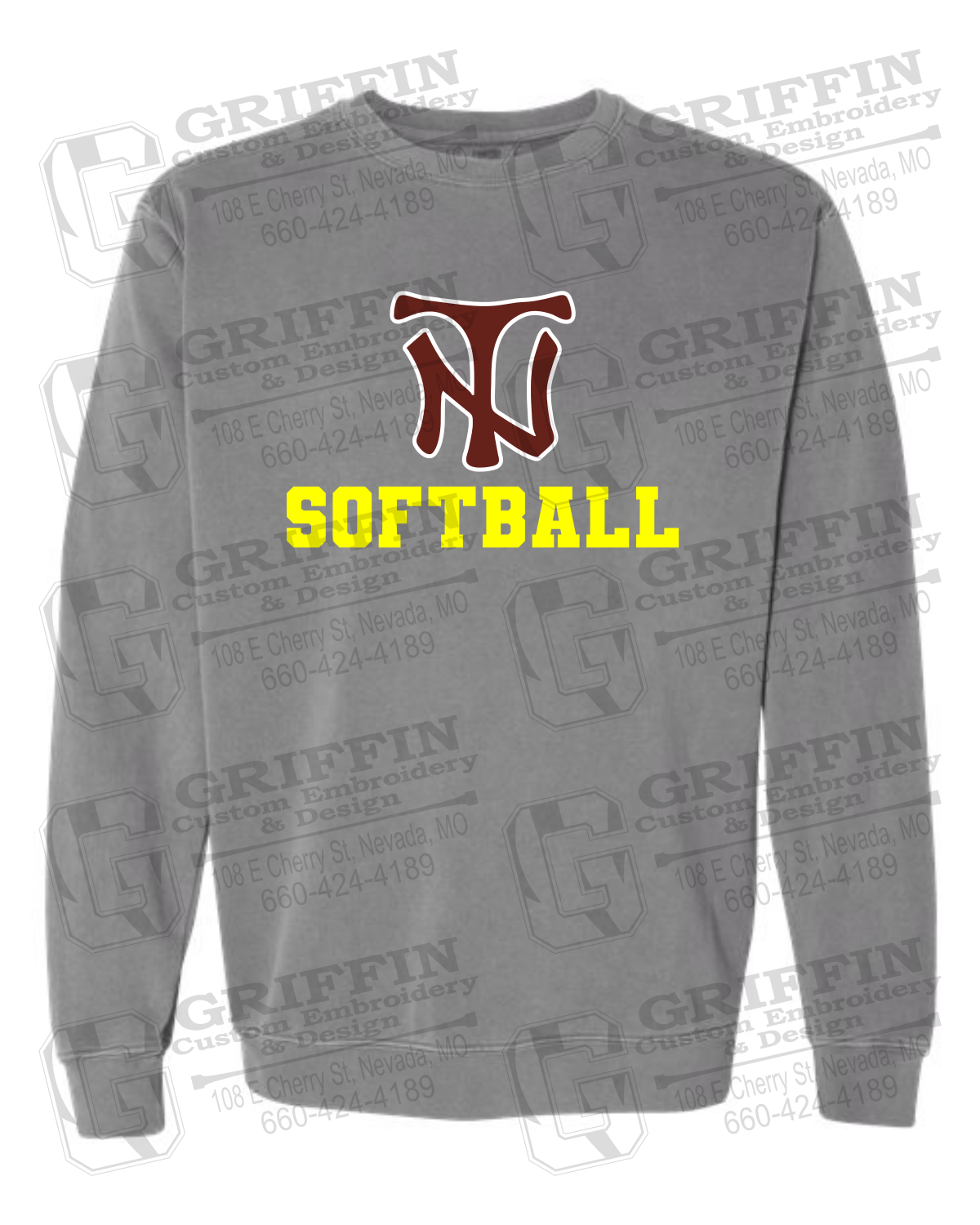 Comfort Colors Crewneck Sweatshirt - Softball - Nevada Tigers 24-C