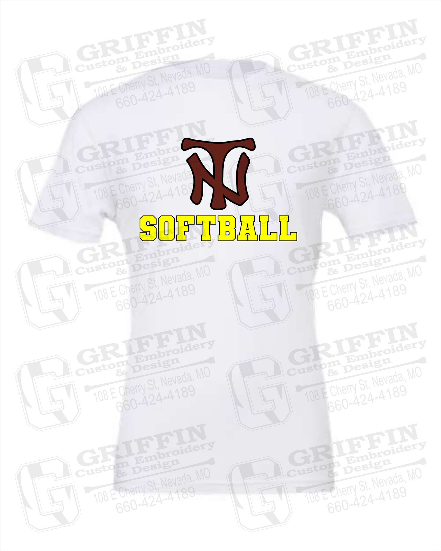 Nevada Tigers 24-C 100% Cotton Short Sleeve T-Shirt - Softball