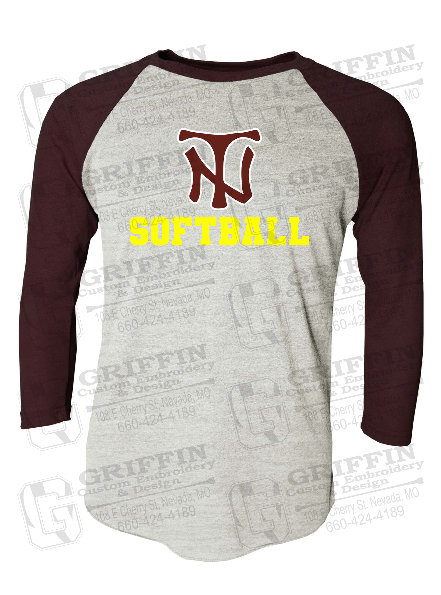 Tri-Blend Raglan Sleeve T-Shirt - Softball - Nevada Tigers 24-C