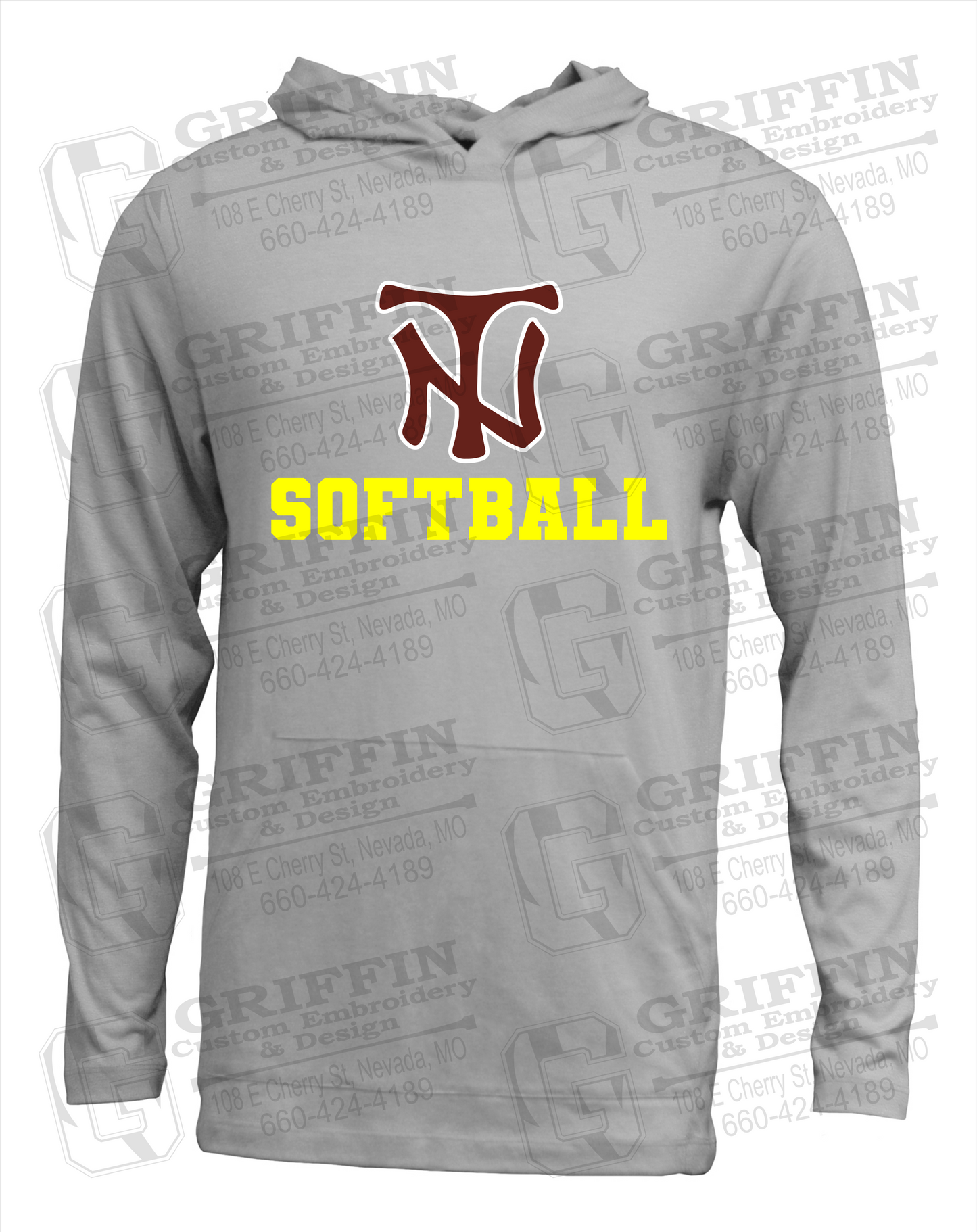 Soft-Tek T-Shirt Hoodie - Softball - Nevada Tigers 24-C