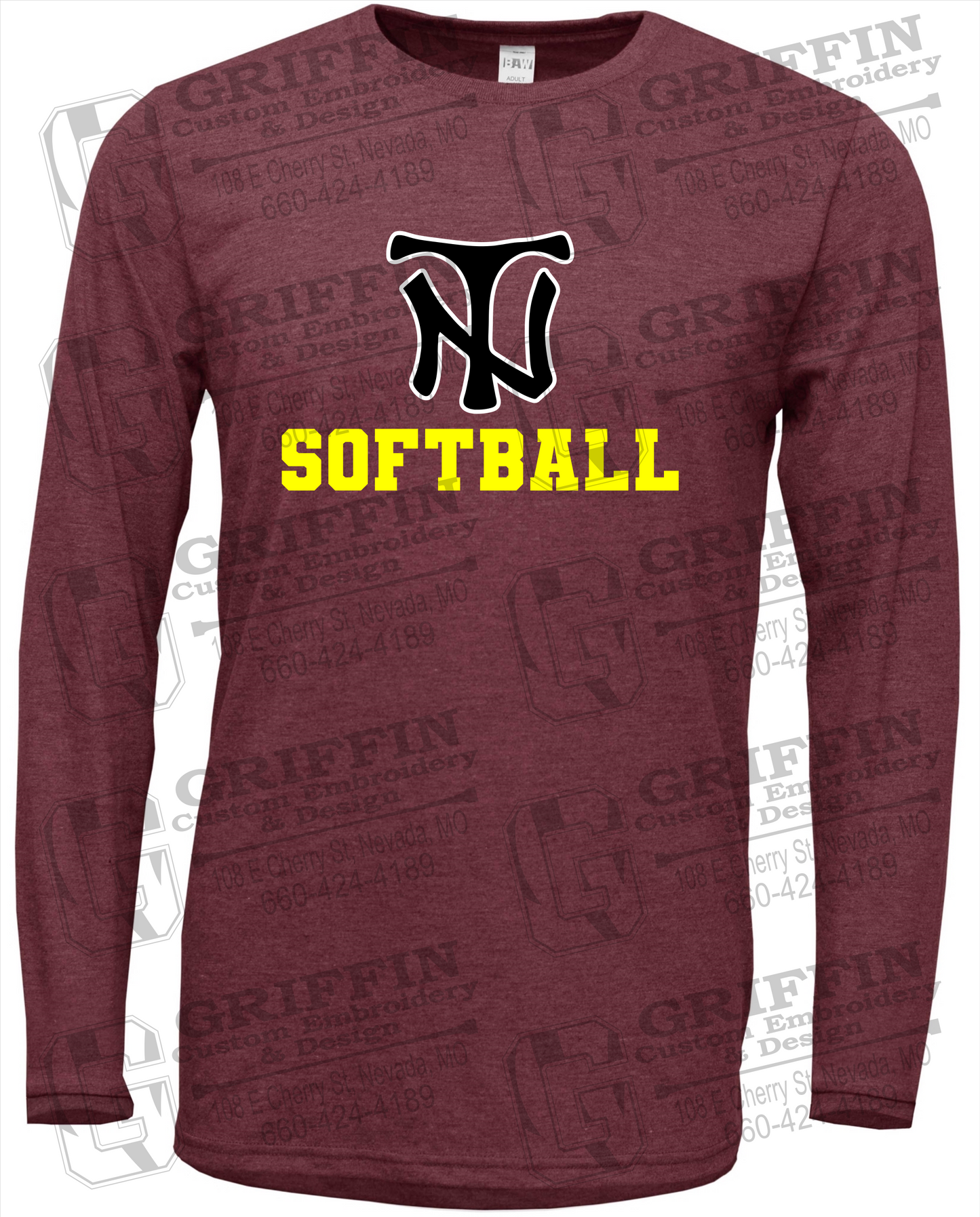 Soft-Tek Long Sleeve T-Shirt - Softball - Nevada Tigers 24-C