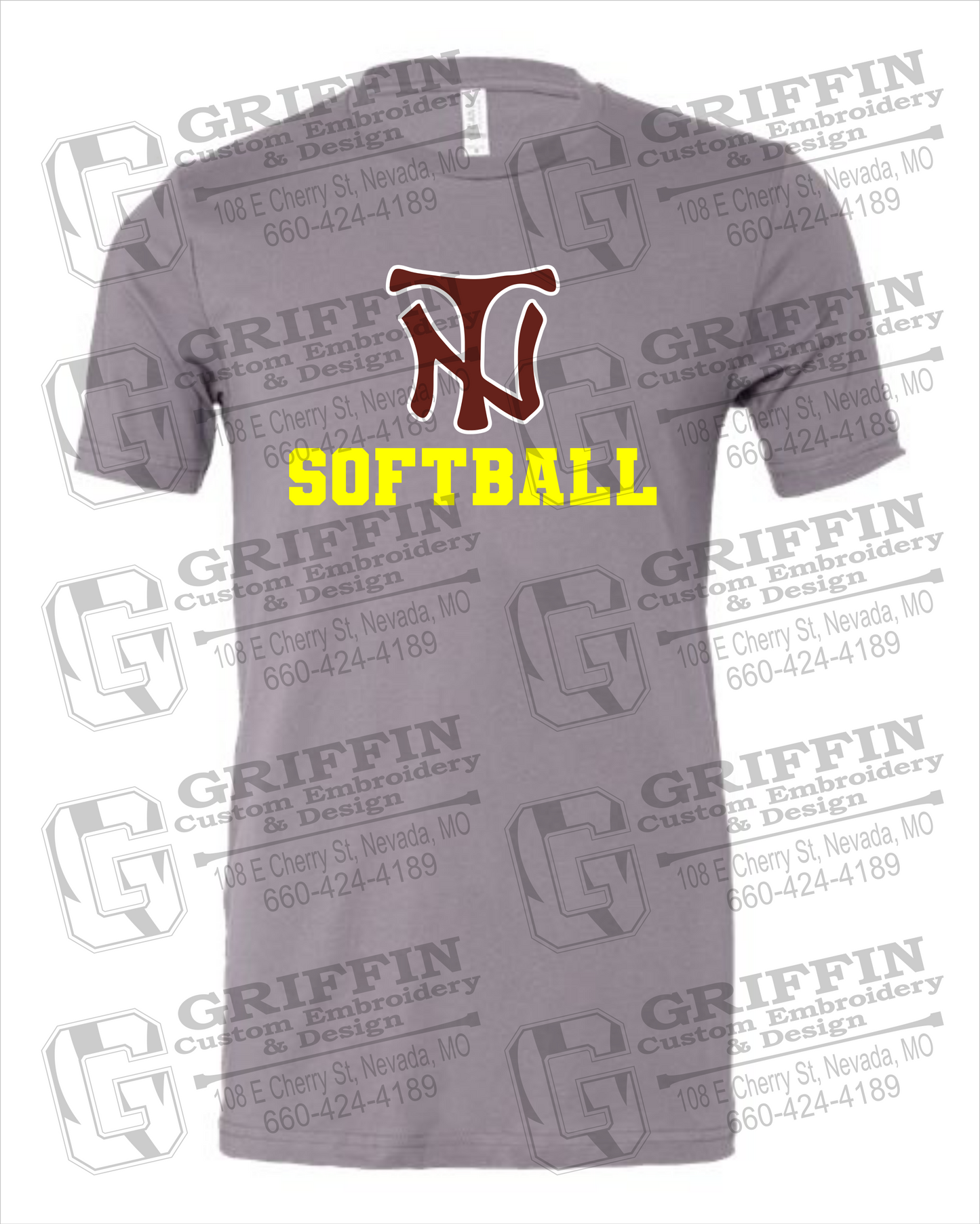 Nevada Tigers 24-C 100% Cotton Short Sleeve T-Shirt - Softball