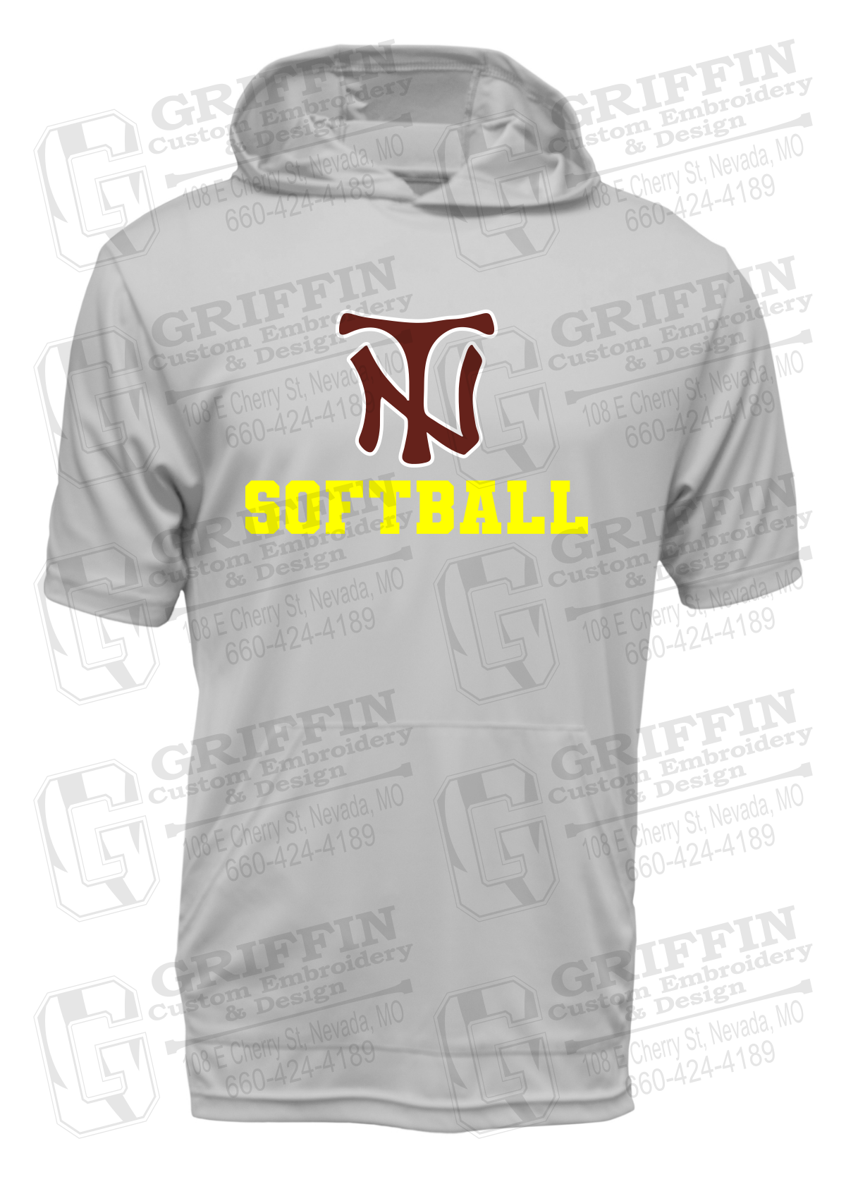 Dry-Fit Short Sleeve T-Shirt Hoodie - Softball - Nevada Tigers 24-C