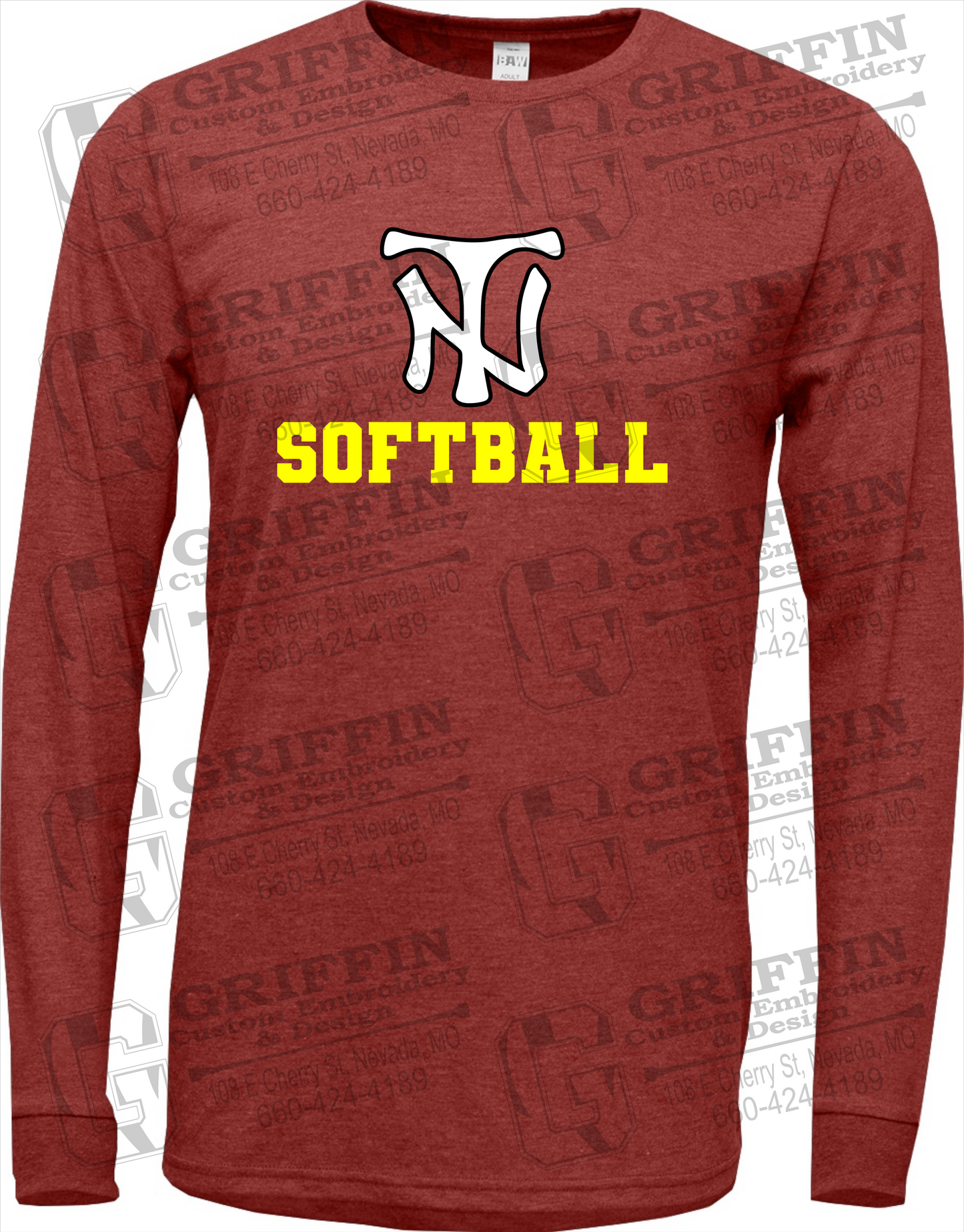 Soft-Tek Long Sleeve T-Shirt - Softball - Nevada Tigers 24-C