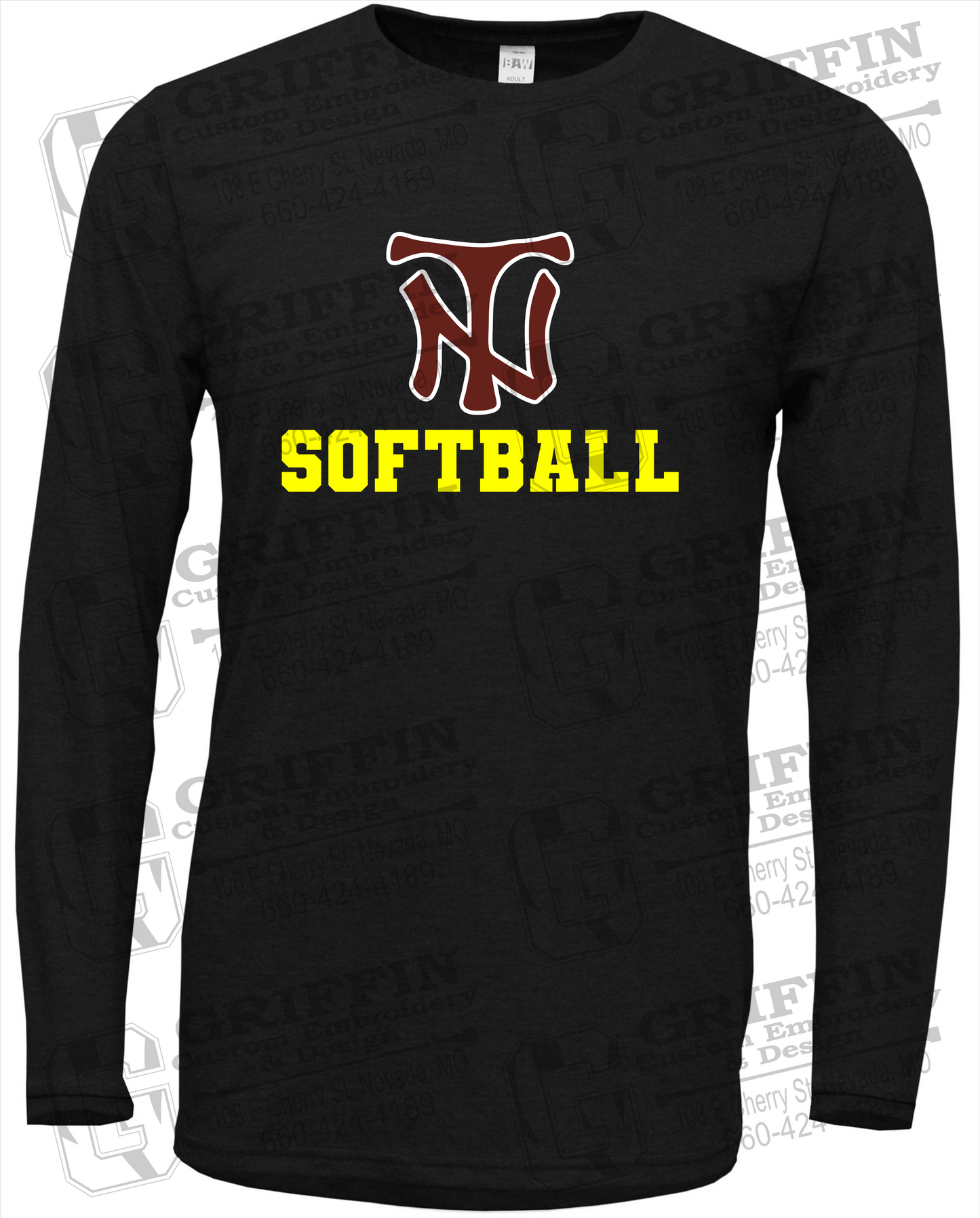 Soft-Tek Long Sleeve T-Shirt - Softball - Nevada Tigers 24-C