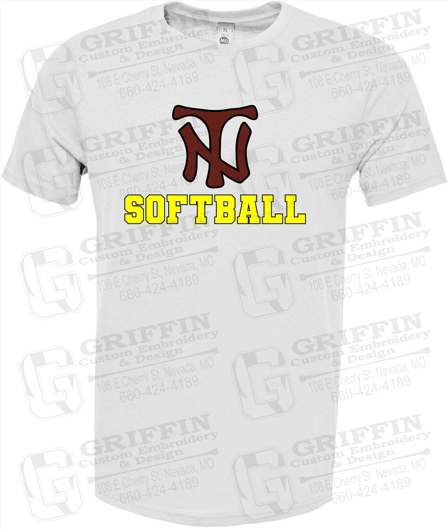 Soft-Tek Short Sleeve T-Shirt - Softball - Nevada Tigers 24-C