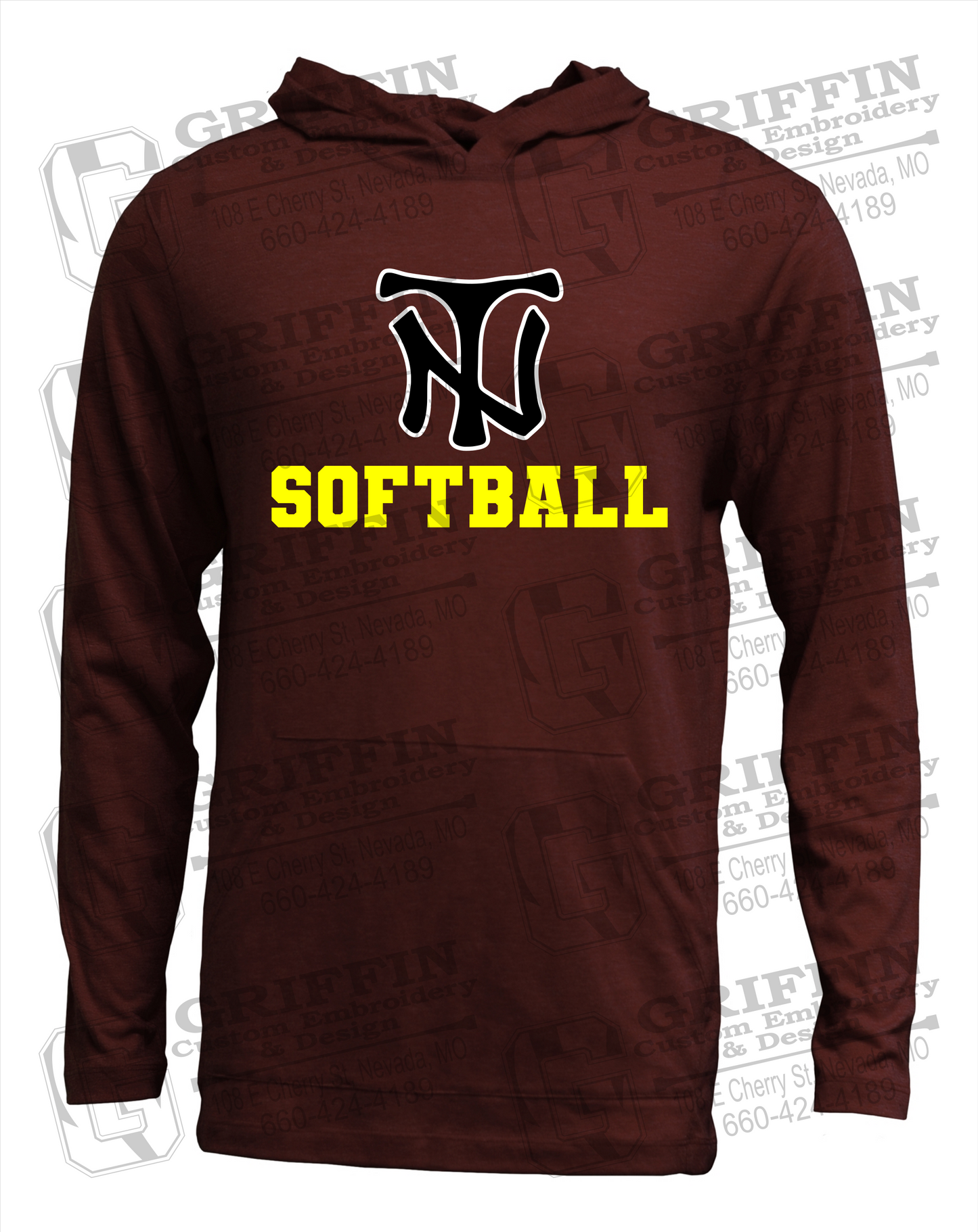 Soft-Tek T-Shirt Hoodie - Softball - Nevada Tigers 24-C