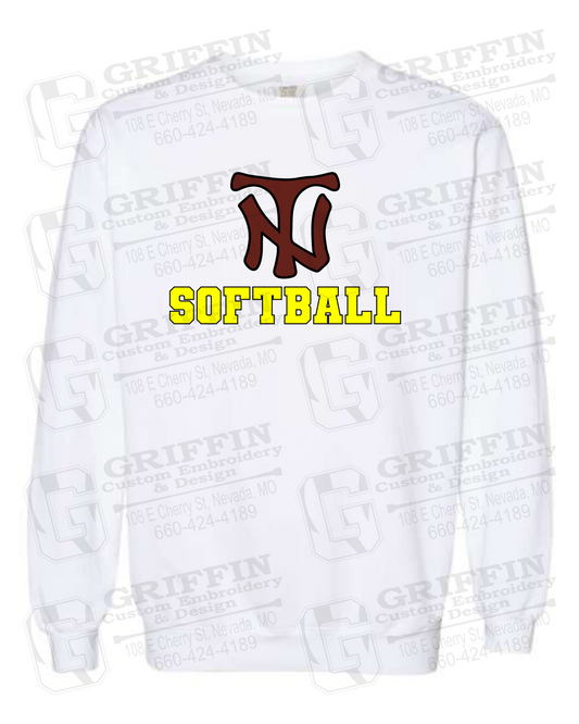 Comfort Colors Crewneck Sweatshirt - Softball - Nevada Tigers 24-C