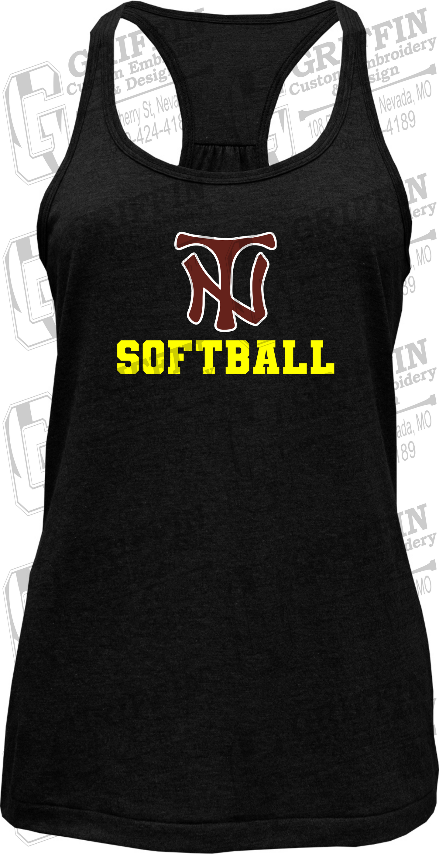 Womens Tri-Blend Tank Top - Softball - Nevada Tigers 24-C