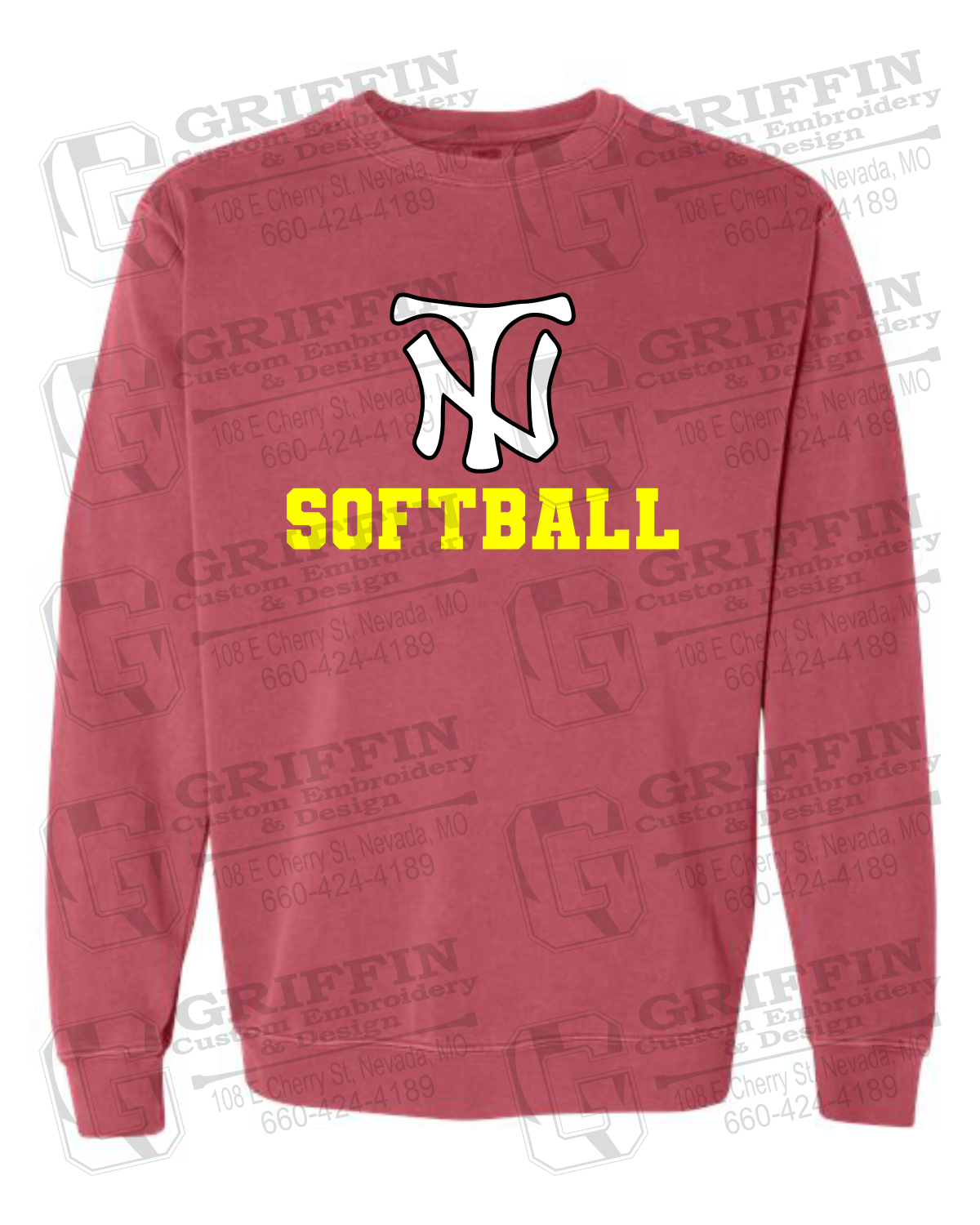 Comfort Colors Crewneck Sweatshirt - Softball - Nevada Tigers 24-C
