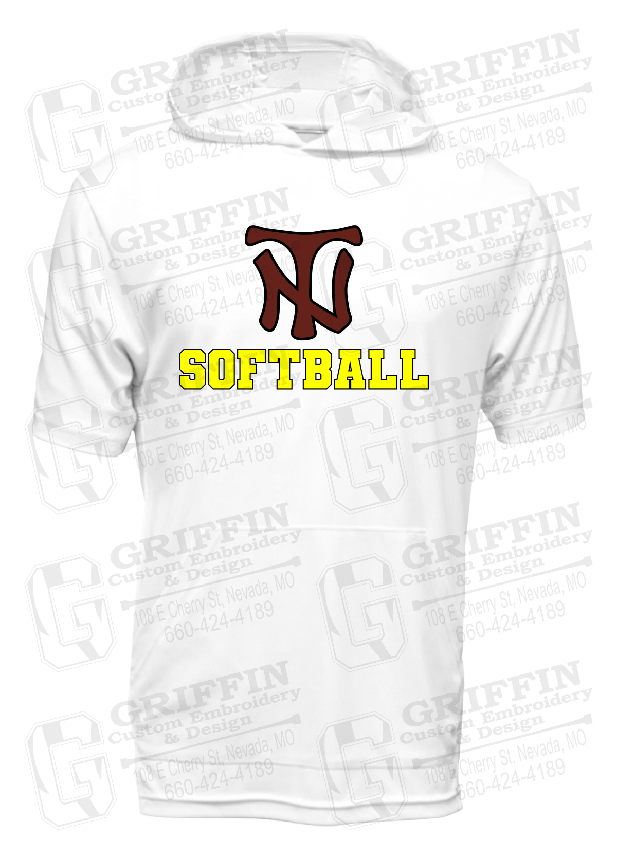 Dry-Fit Short Sleeve T-Shirt Hoodie - Softball - Nevada Tigers 24-C