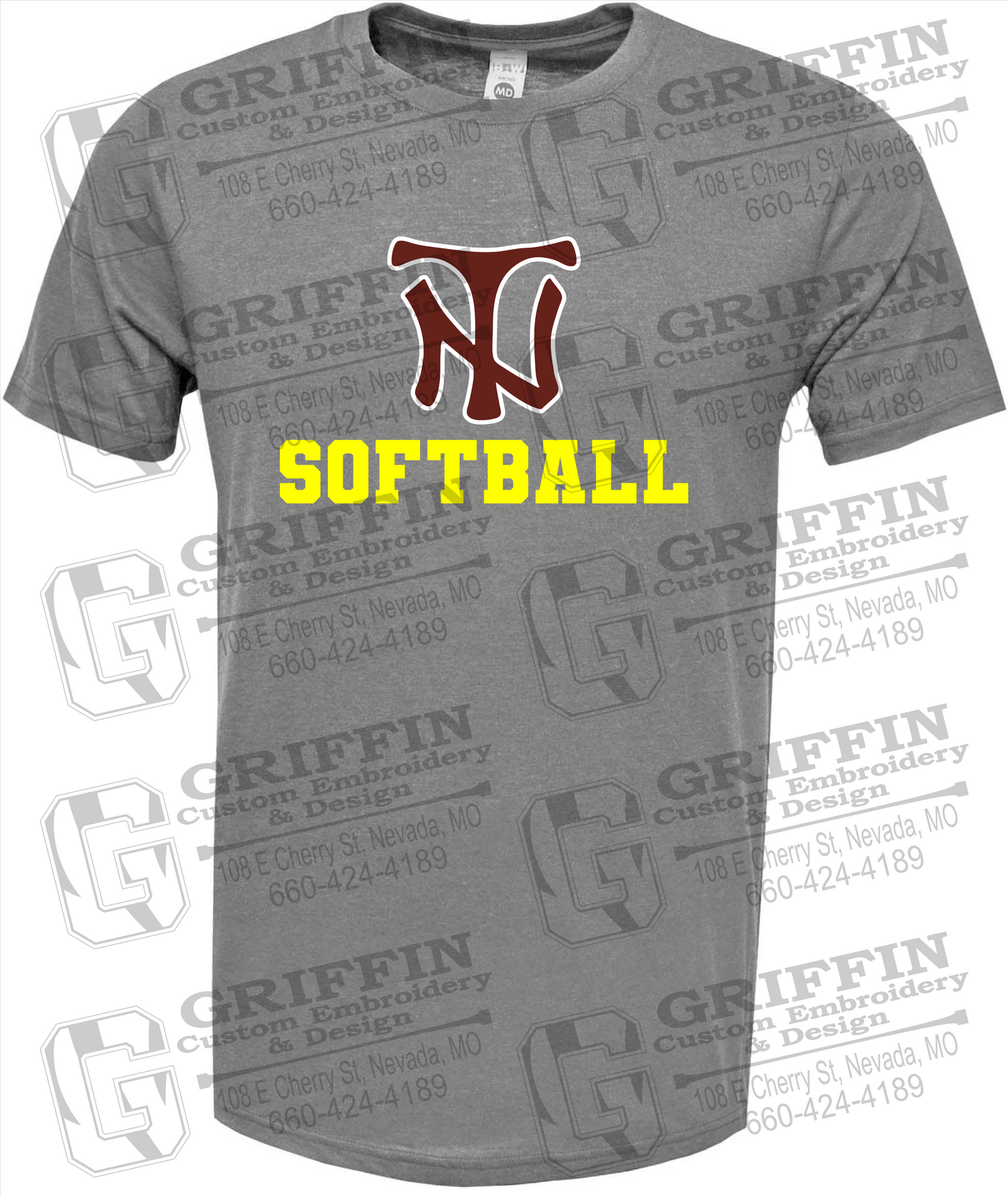 Soft-Tek Short Sleeve T-Shirt - Softball - Nevada Tigers 24-C
